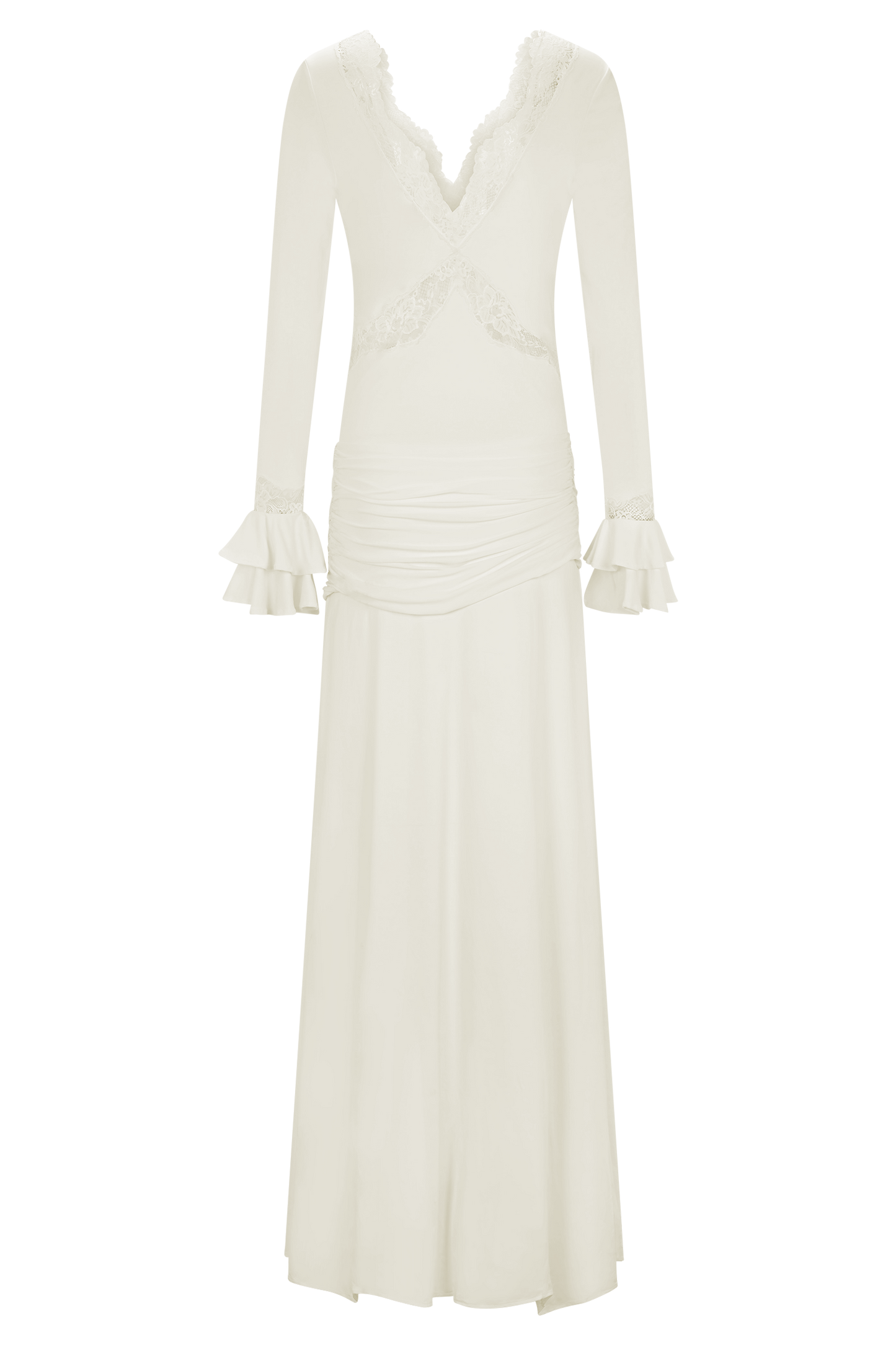 Electra Slinky Lace Maxi Dress - Ivory