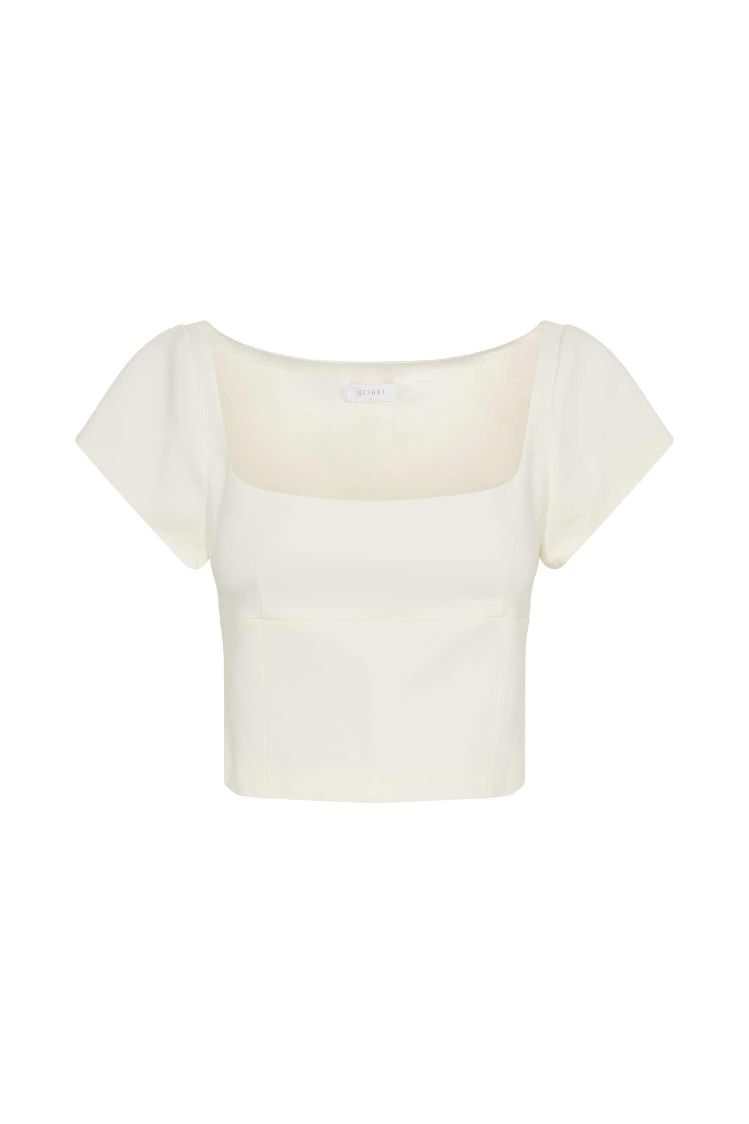 Ellis Cap Sleeve Longline Suiting Top - Ivory #11