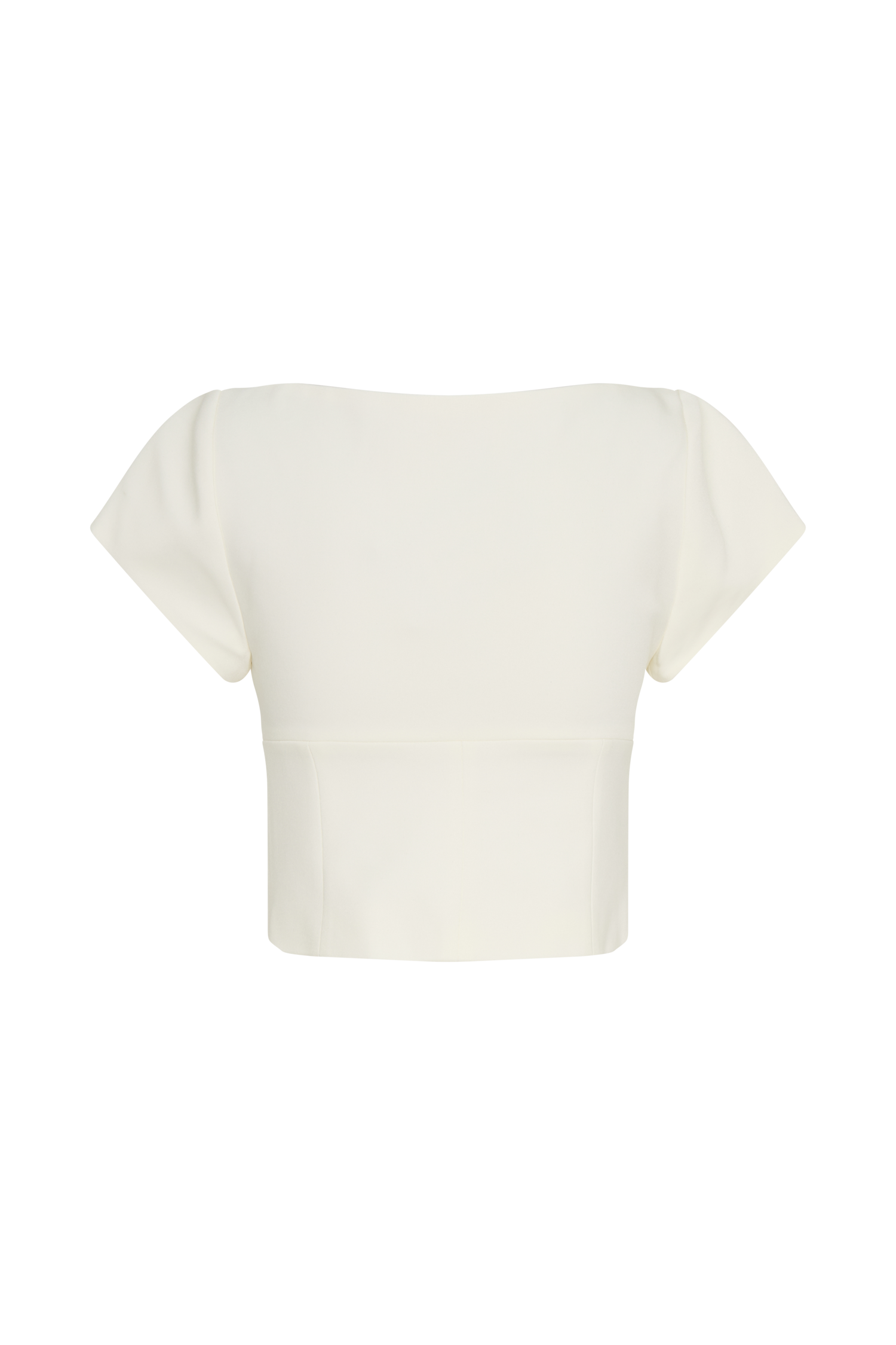 Ellis Cap Sleeve Longline Suiting Top - Ivory #10