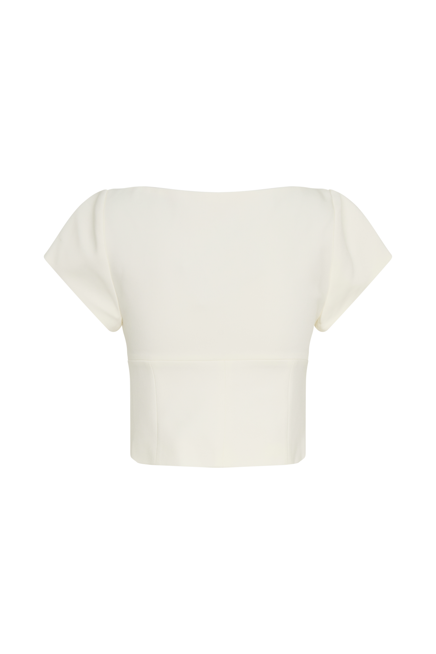 Ellis Cap Sleeve Longline Suiting Top - Ivory