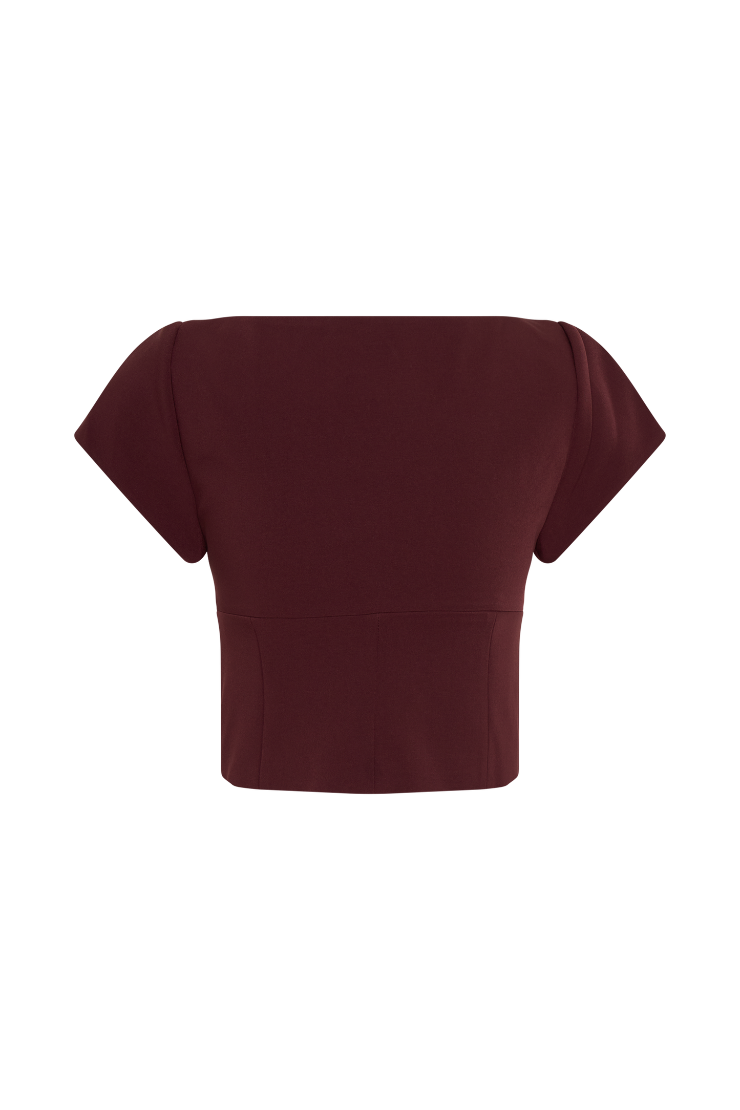 Ellis Cap Sleeve Longline Suiting Top - Mahogany