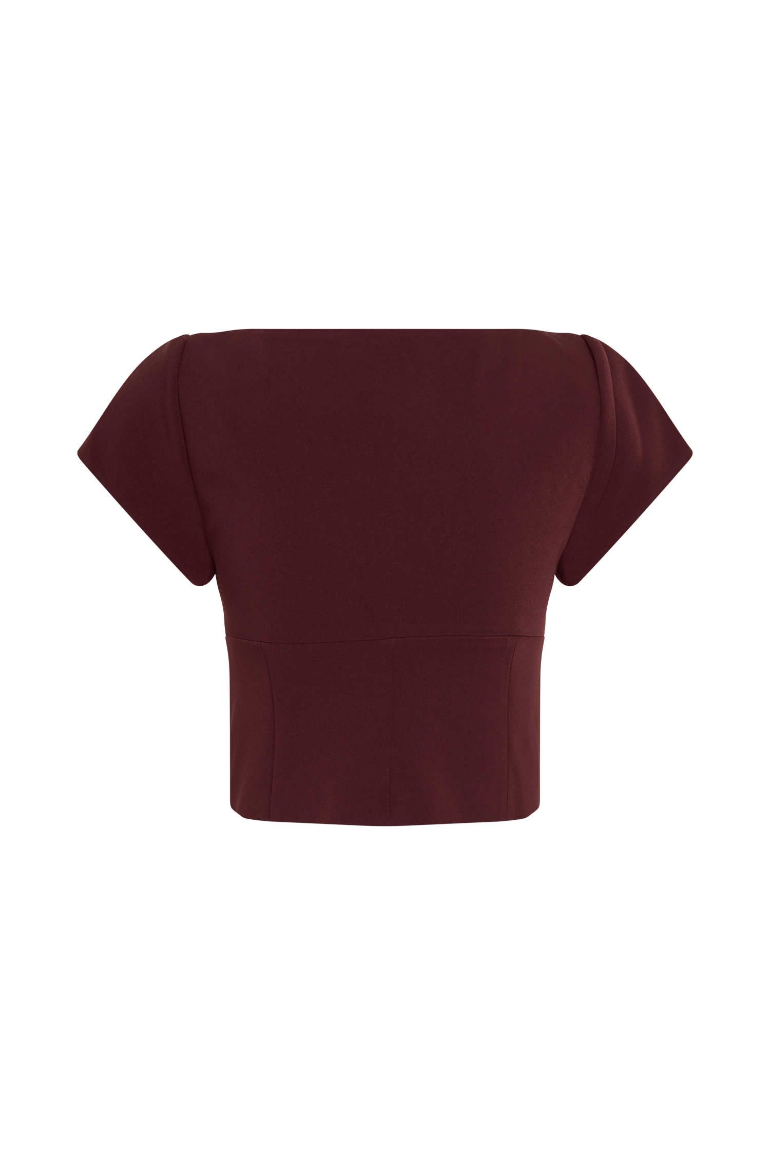 Ellis Cap Sleeve Longline Suiting Top - Mahogany #7