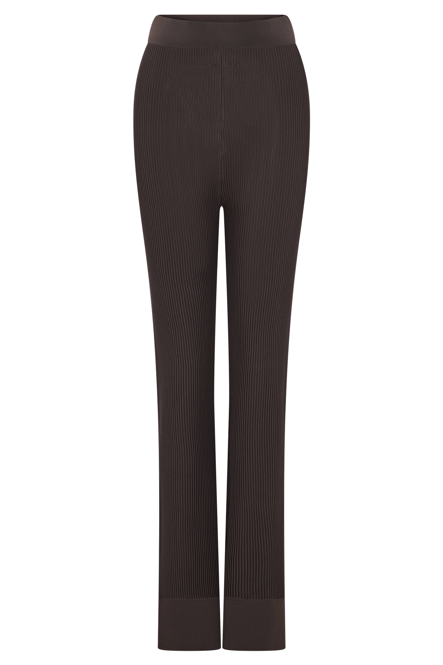 Elodie Ribbed Knit Pants - Chocolate
