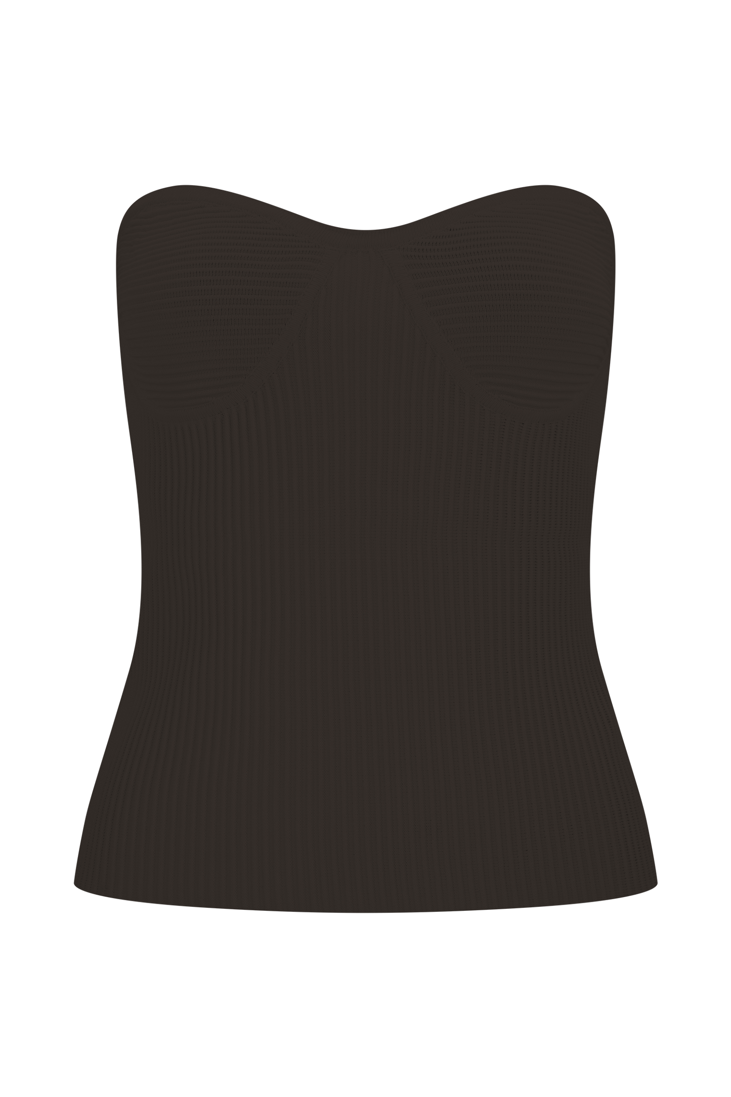 Elodie Strapless Cupped Knit Top - Chocolate