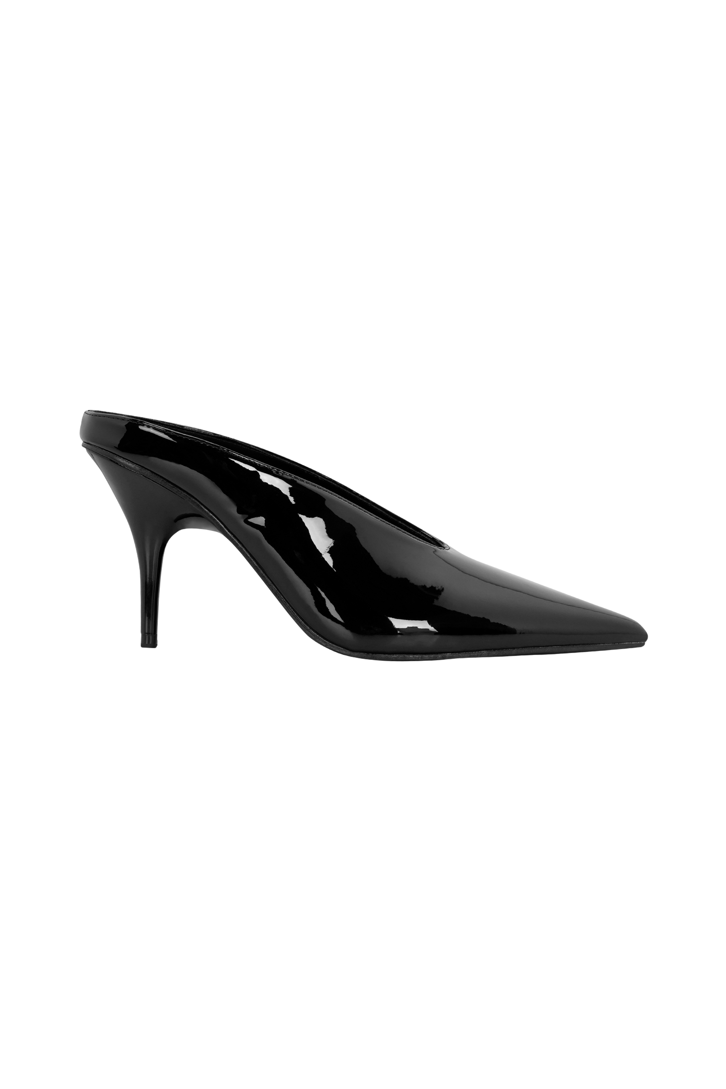 Emerson Patent Faux Leather Point Heel - Black