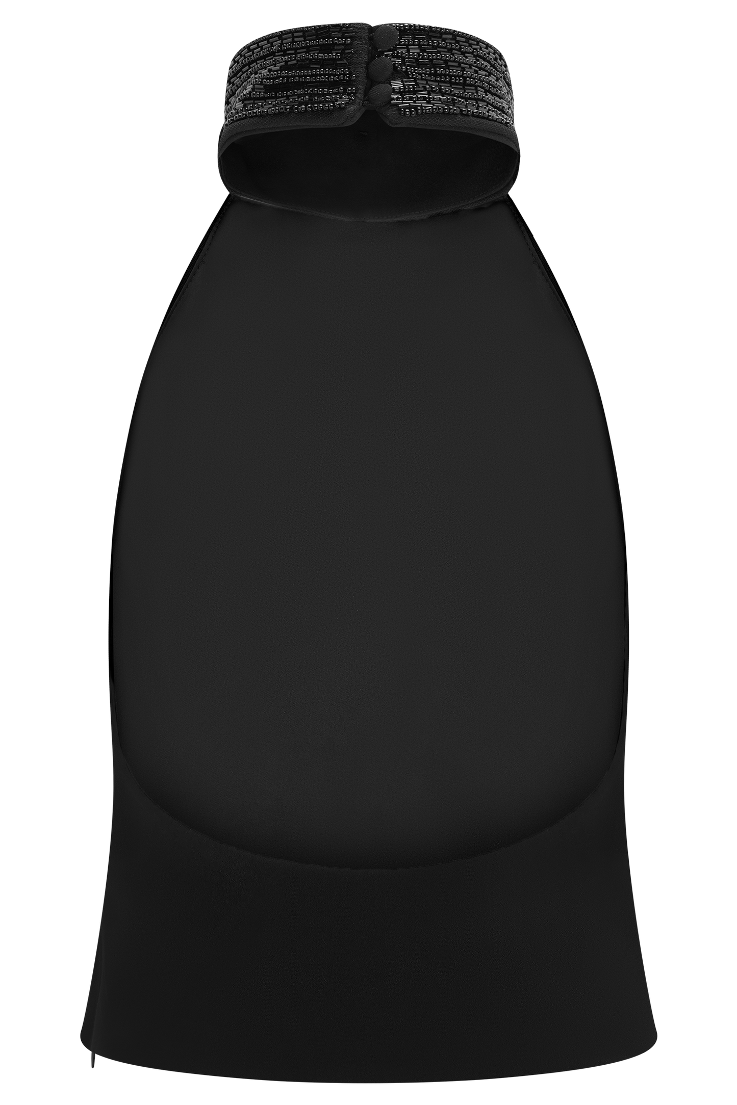 Emilia Beaded Neck Halter Top - Black