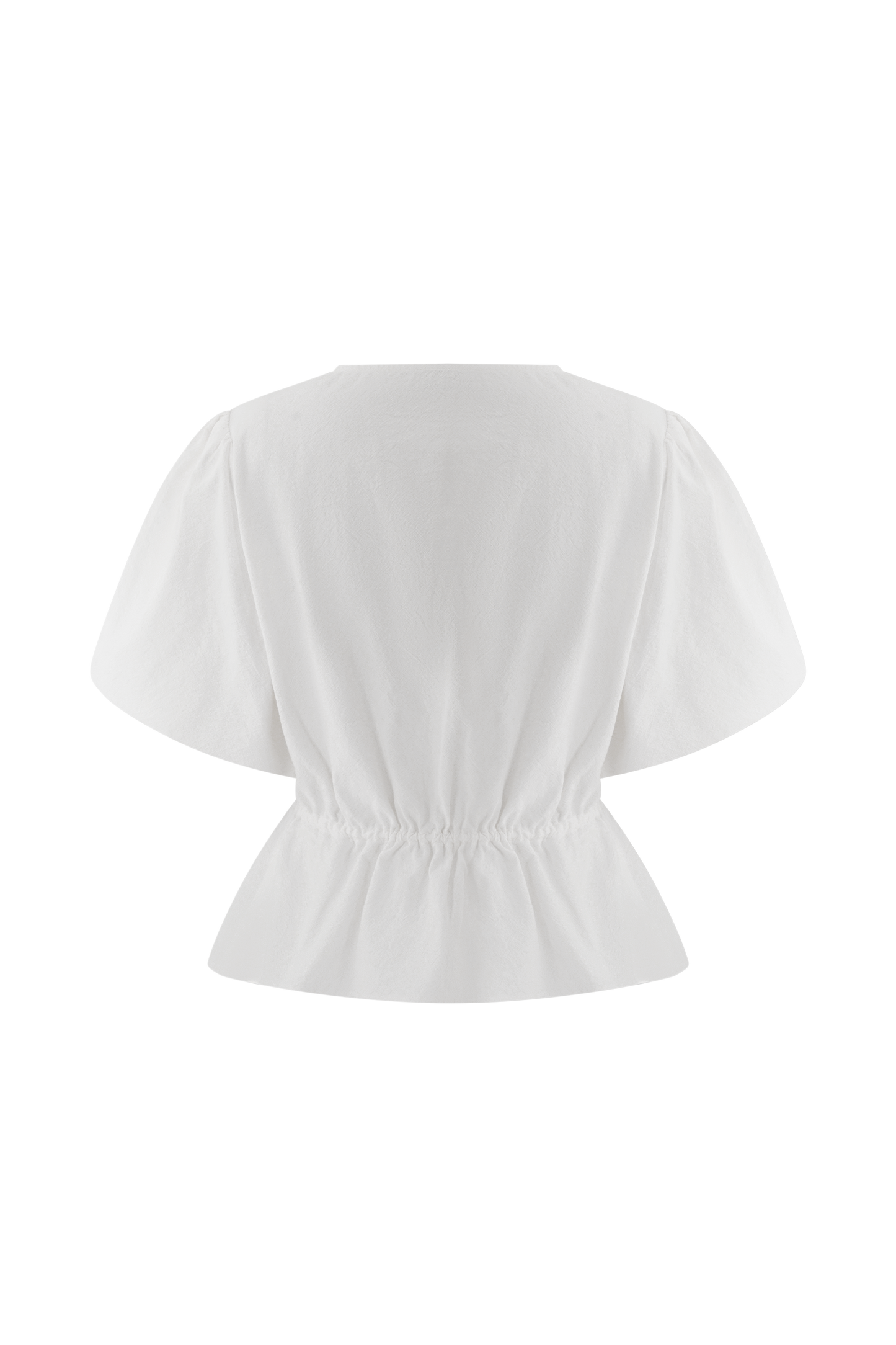Emilie Puff Sleeve Cotton Top - White