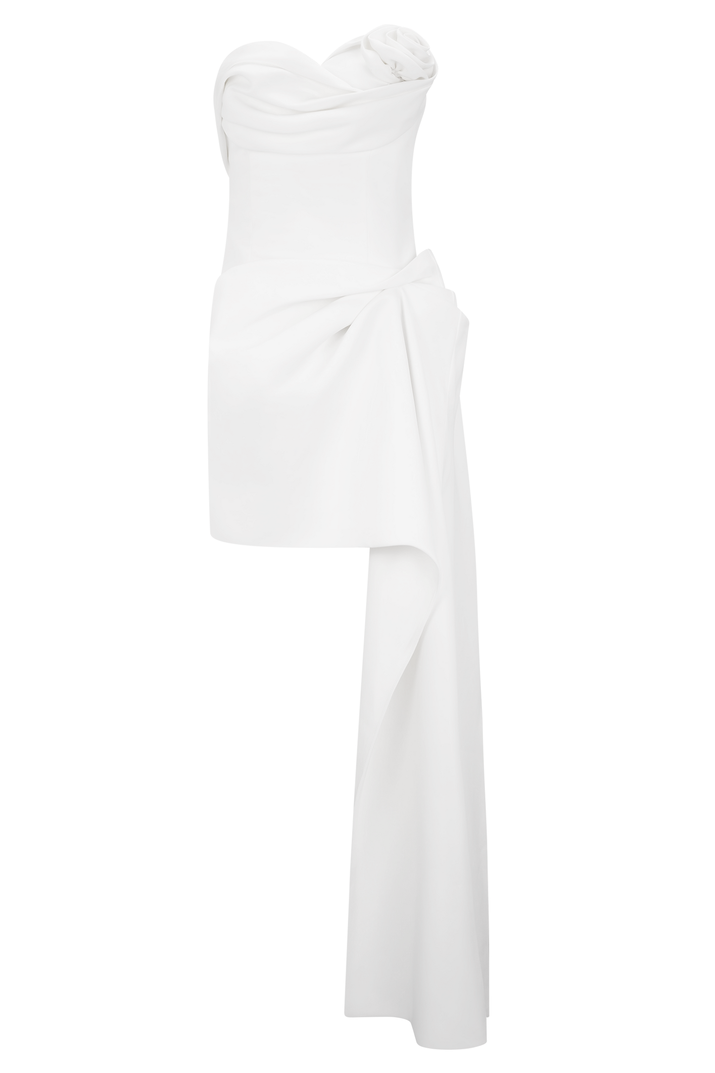 Evianna Strapless Gathered Mini Dress - White