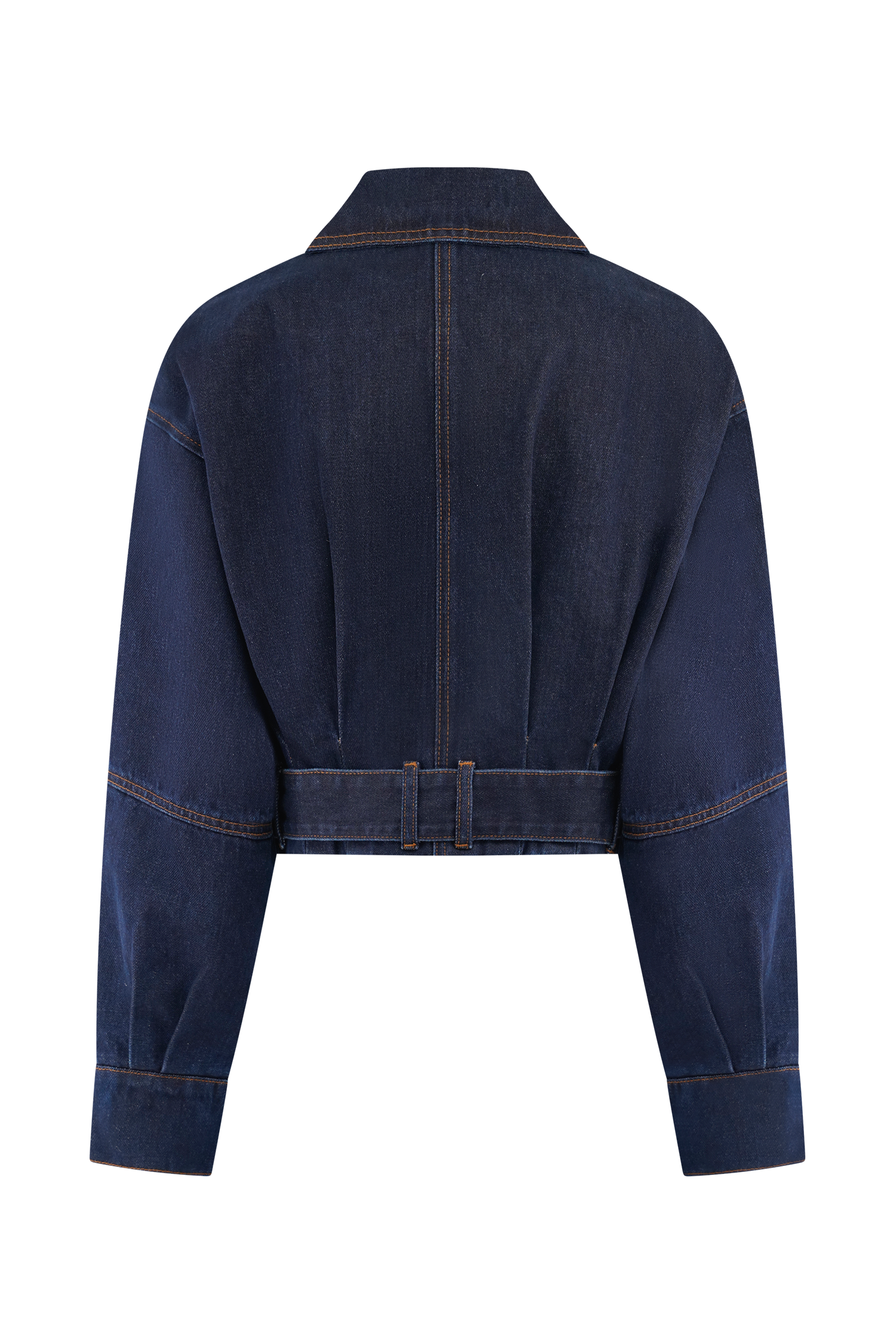 Fallon Cropped Denim Jacket - Indigo Blue #8