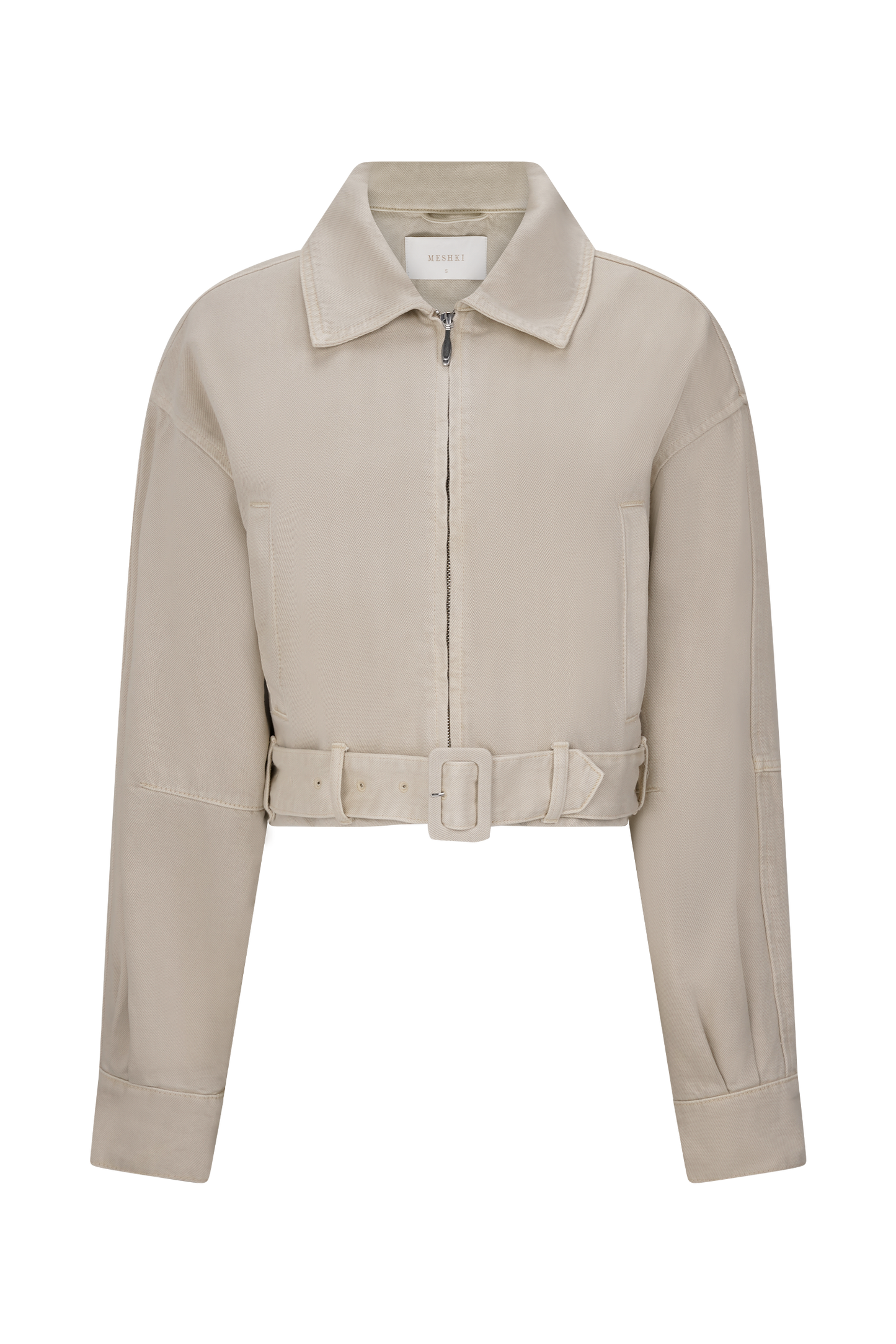 Fallon Cropped Denim Jacket - Stone Wash