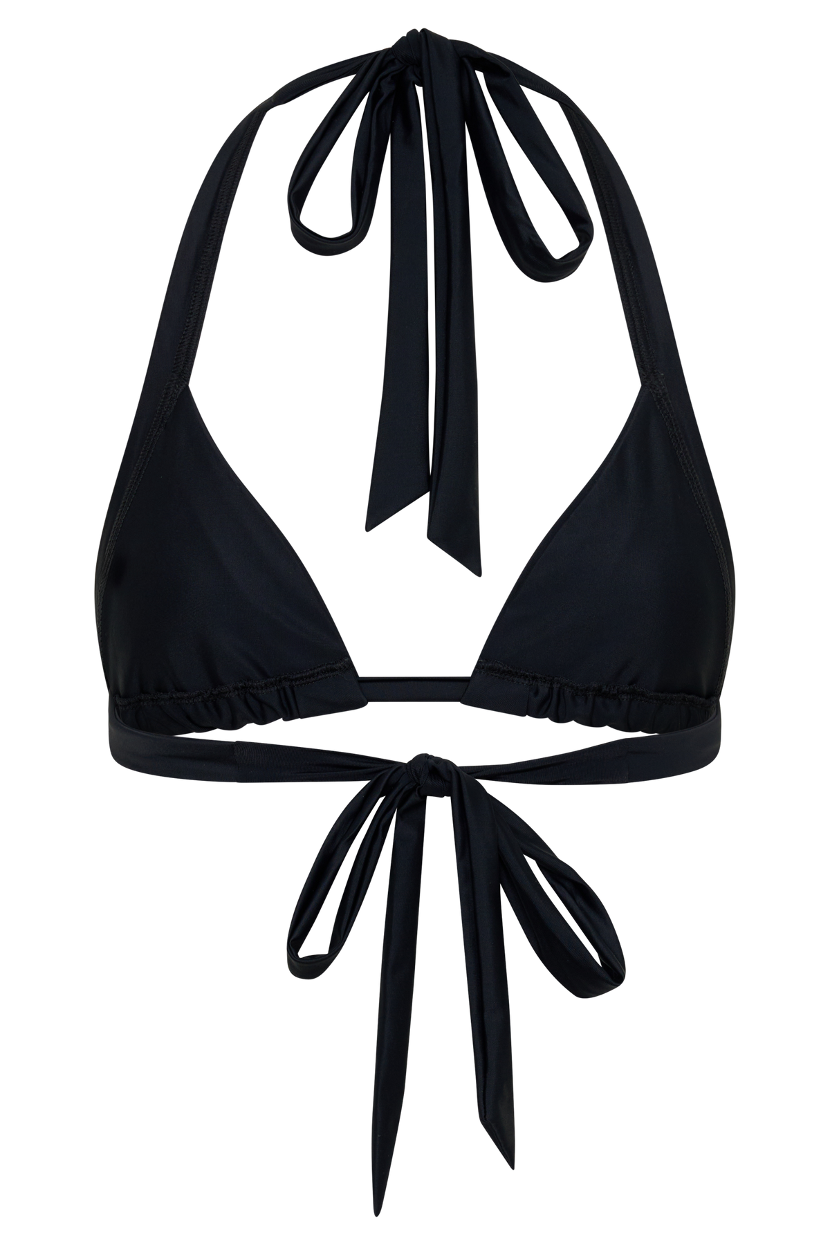 Fern Triangle Bikini Top - Black