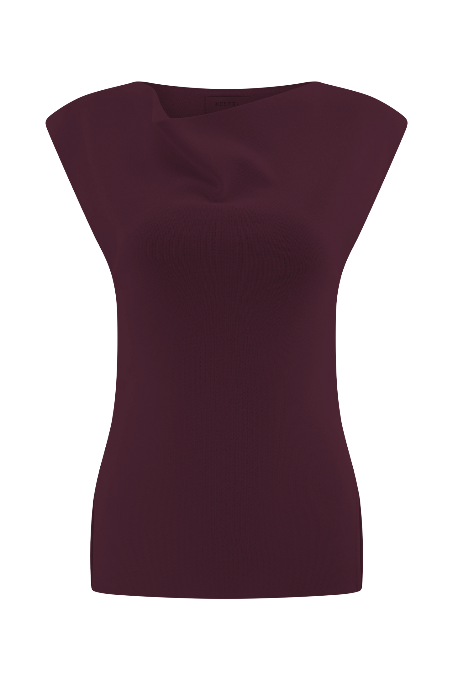 Francisca Cowl Neck Knit Top - Merlot