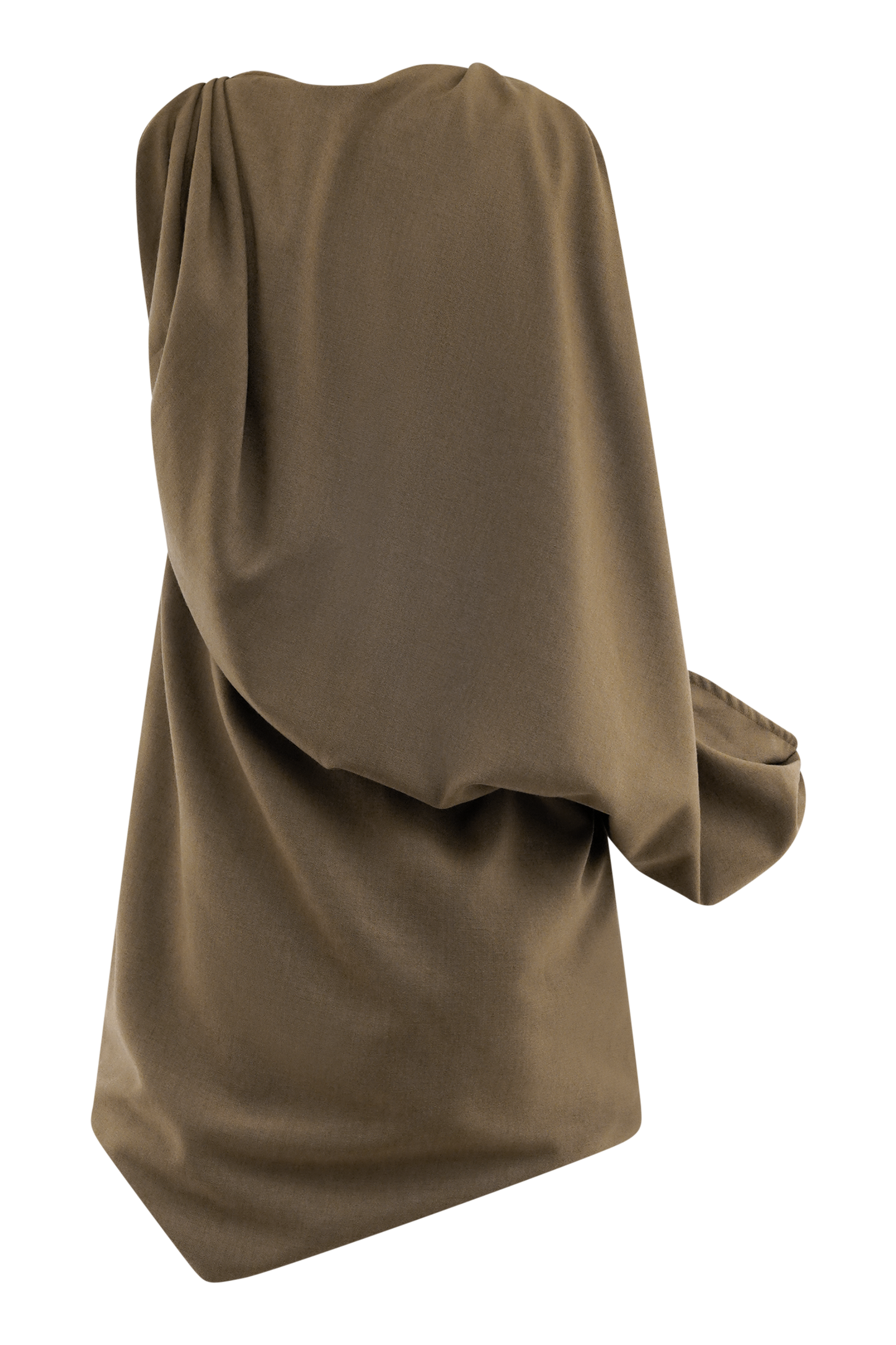 Gabriella Draped Mini Dress - Light Brown Marle