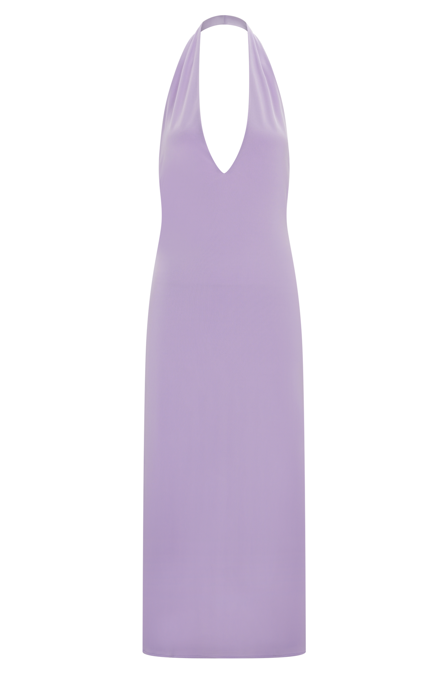 Genie Slinky Halter Midi Dress - Lilac