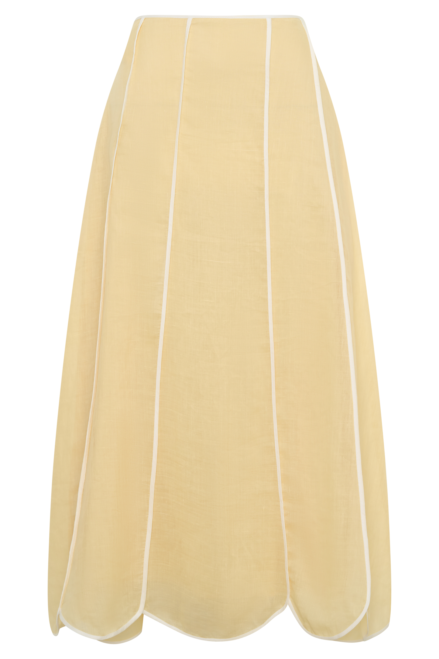 Georgia Panelled Midi Skirt - Butter