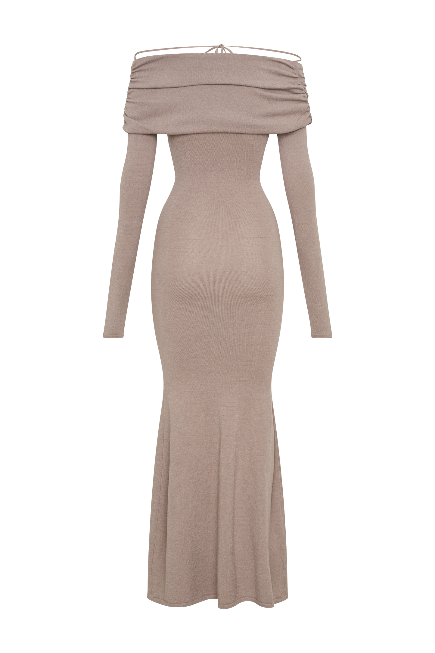 Georgiana Off Shoulder Knit Midi Dress - Stone Marle