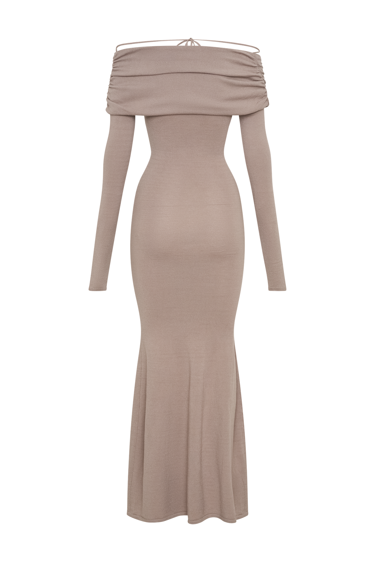 Georgiana Off Shoulder Knit Midi Dress - Stone Marle