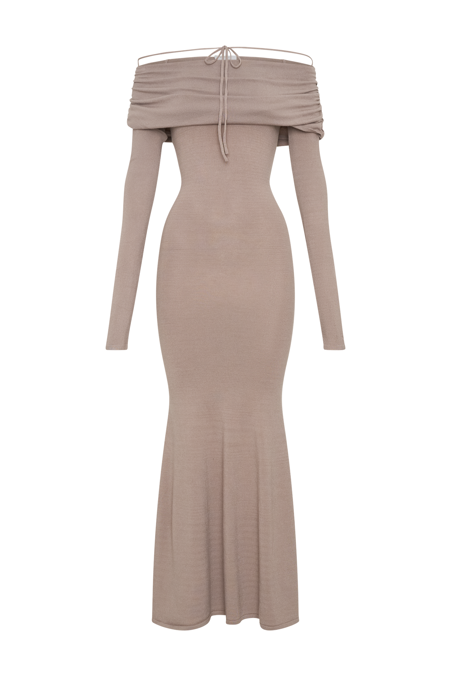 Georgiana Off Shoulder Knit Midi Dress - Stone Marle