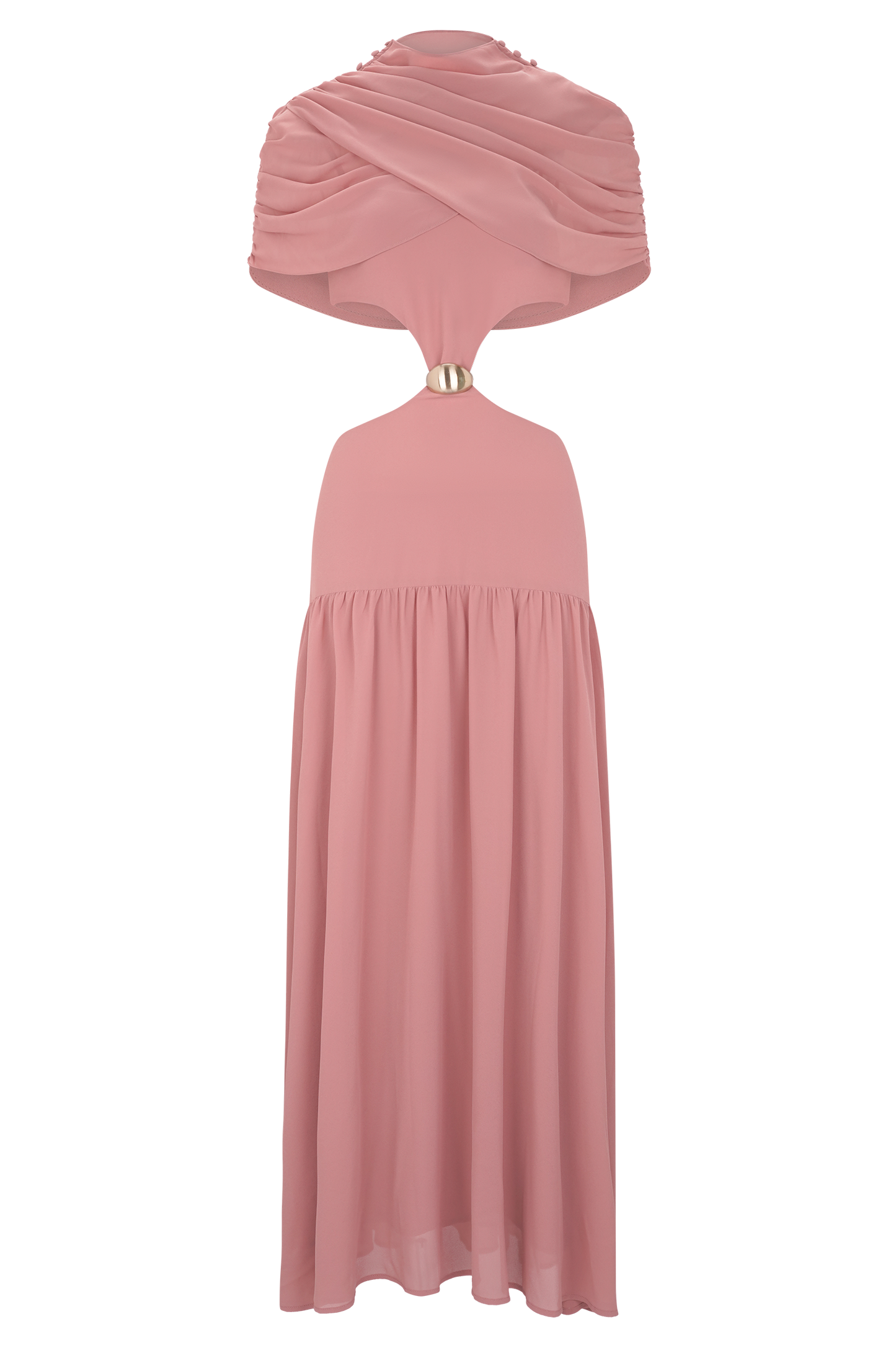 Georgina Chiffon Midi Dress - Burnt Rose
