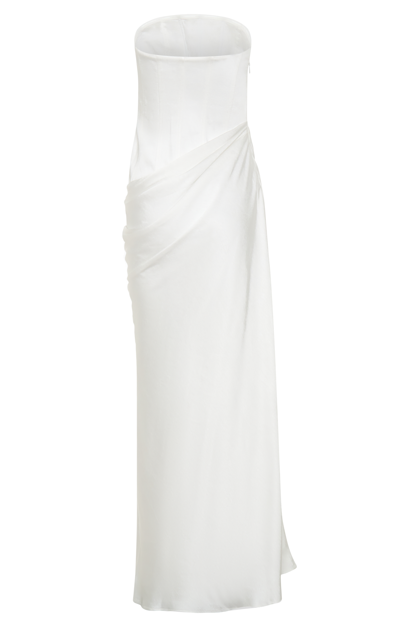 Grace Strapless Draped Waist Maxi Dress - Ivory