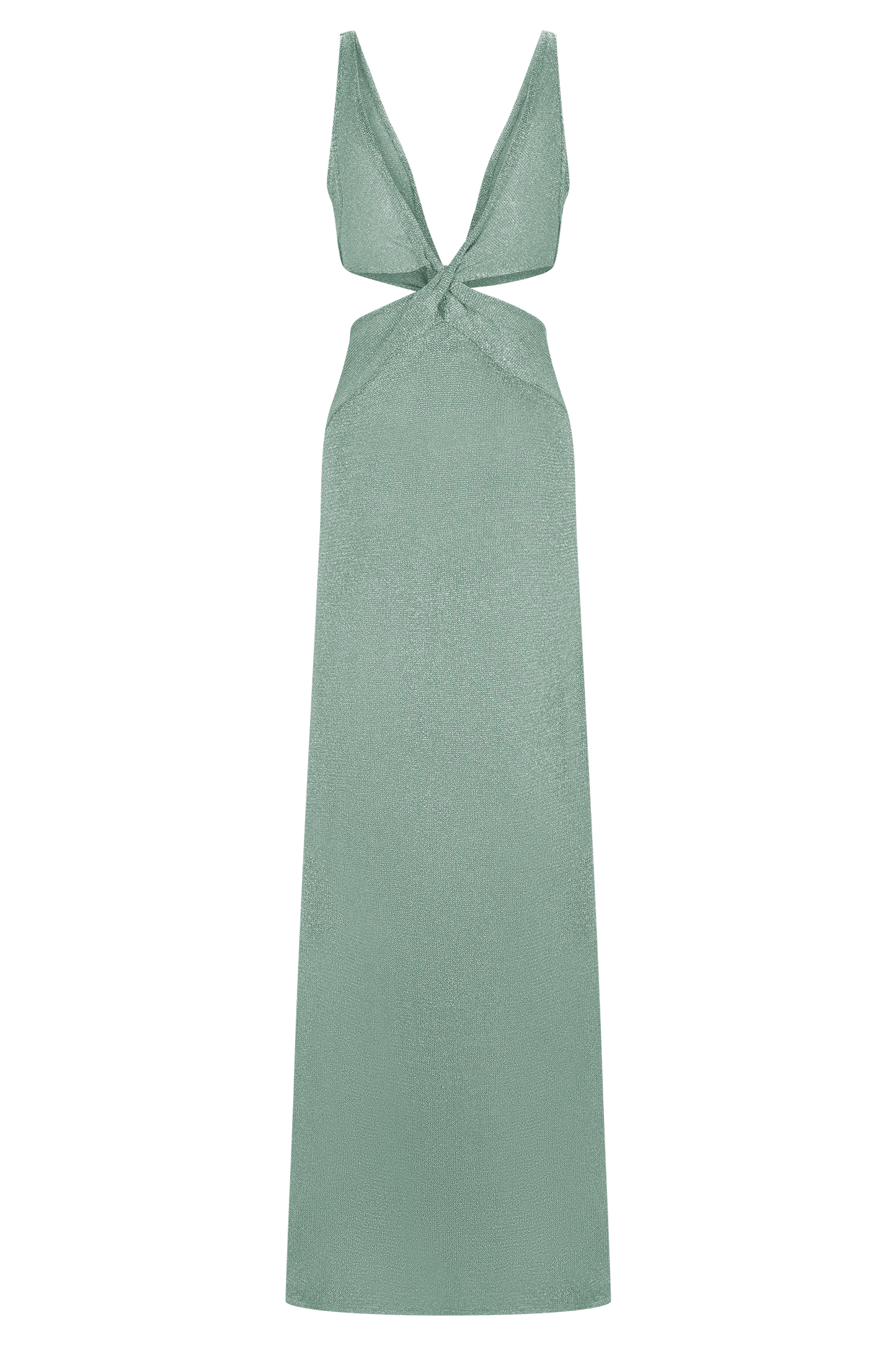 Gracelyn Twisted Metallic Knit Maxi Dress - Aqua