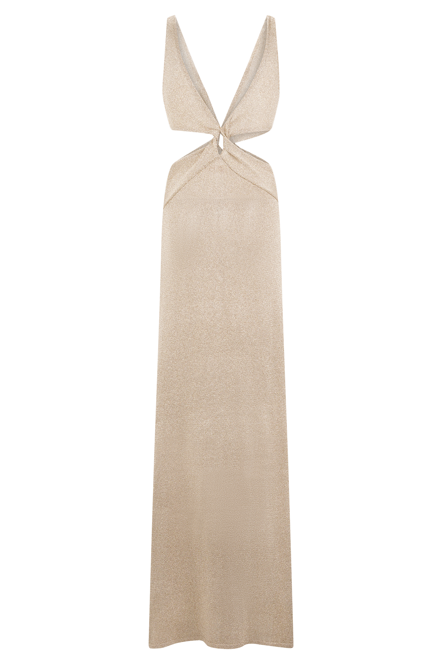 Gracelyn Twisted Metallic Knit Maxi Dress - Gold #6
