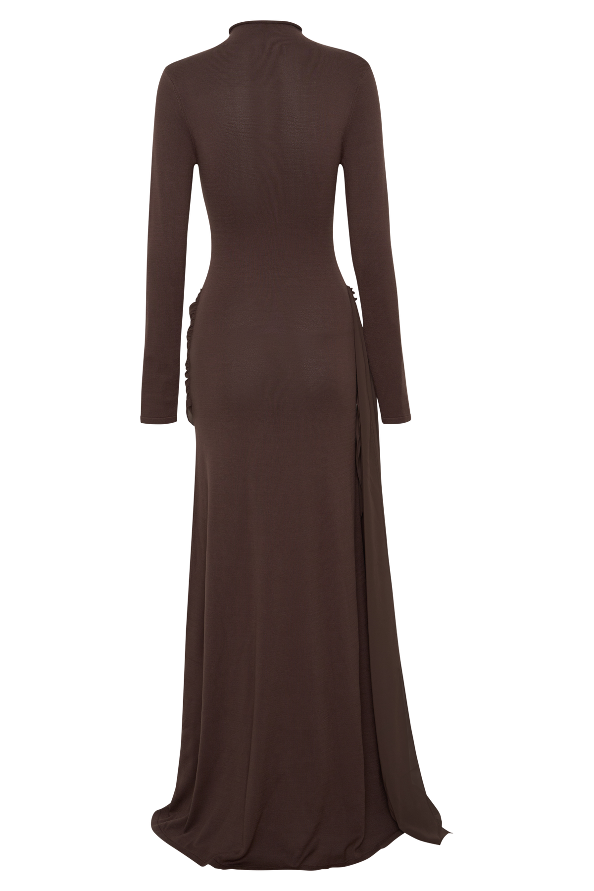 Grayson Knit Chiffon Maxi Dress - Chocolate