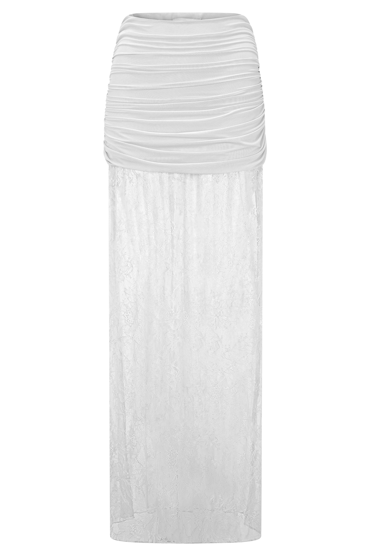 Guinevere Lace And Mesh Maxi Skirt - Ivory