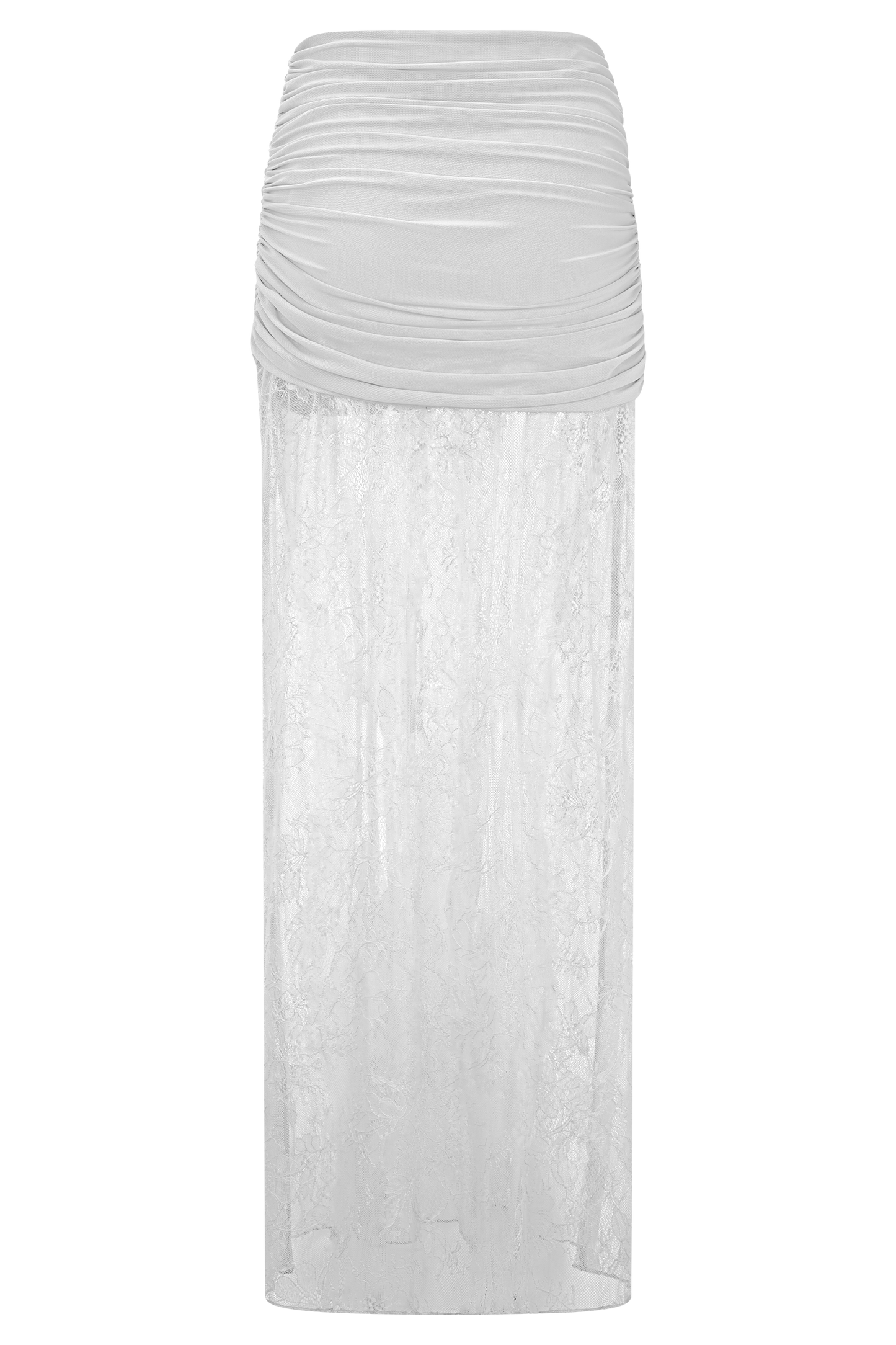 Guinevere Lace And Mesh Maxi Skirt - Ivory