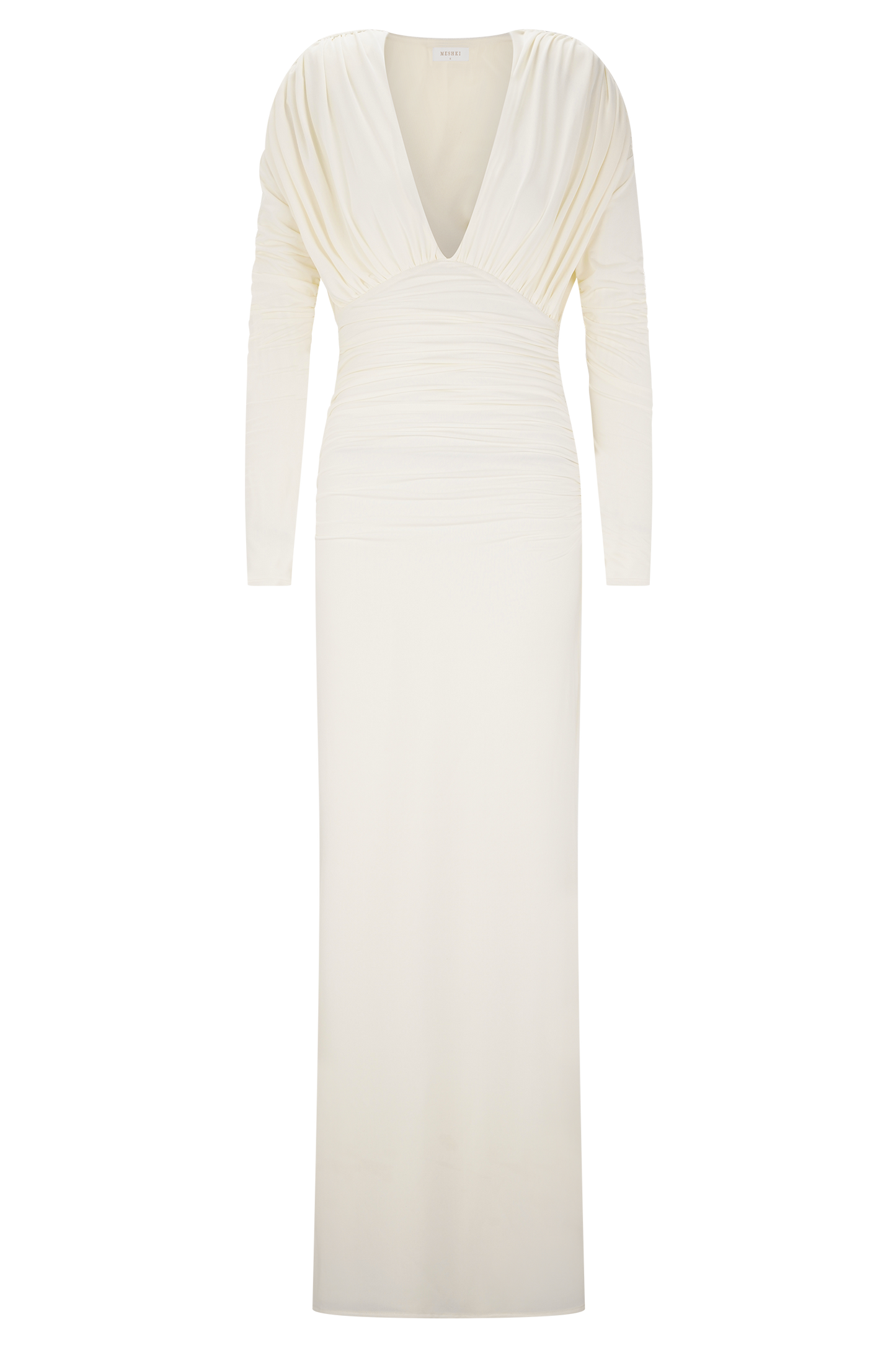 Hayden Long Sleeve Plunge Maxi Dress - Ivory