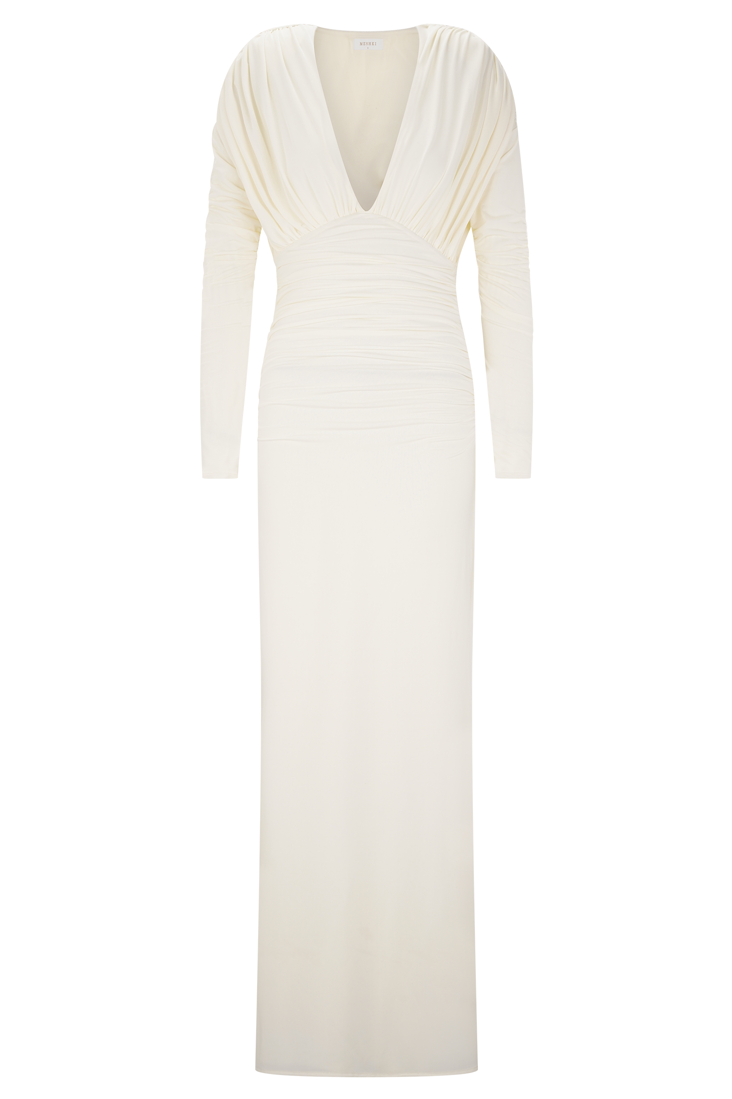 Hayden Long Sleeve Plunge Maxi Dress - Ivory #8