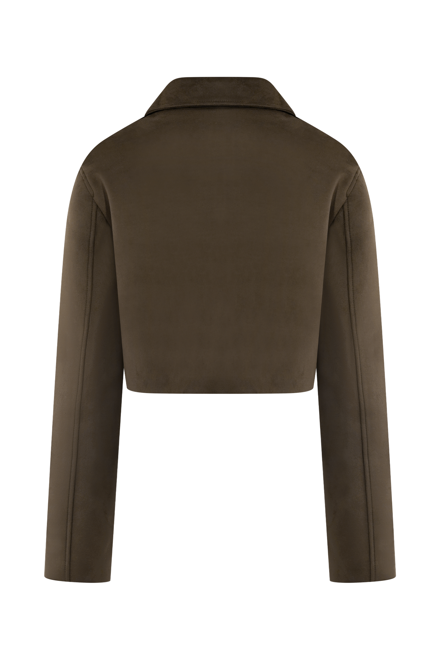 Hayes Faux Suede Collared Jacket - Chocolate