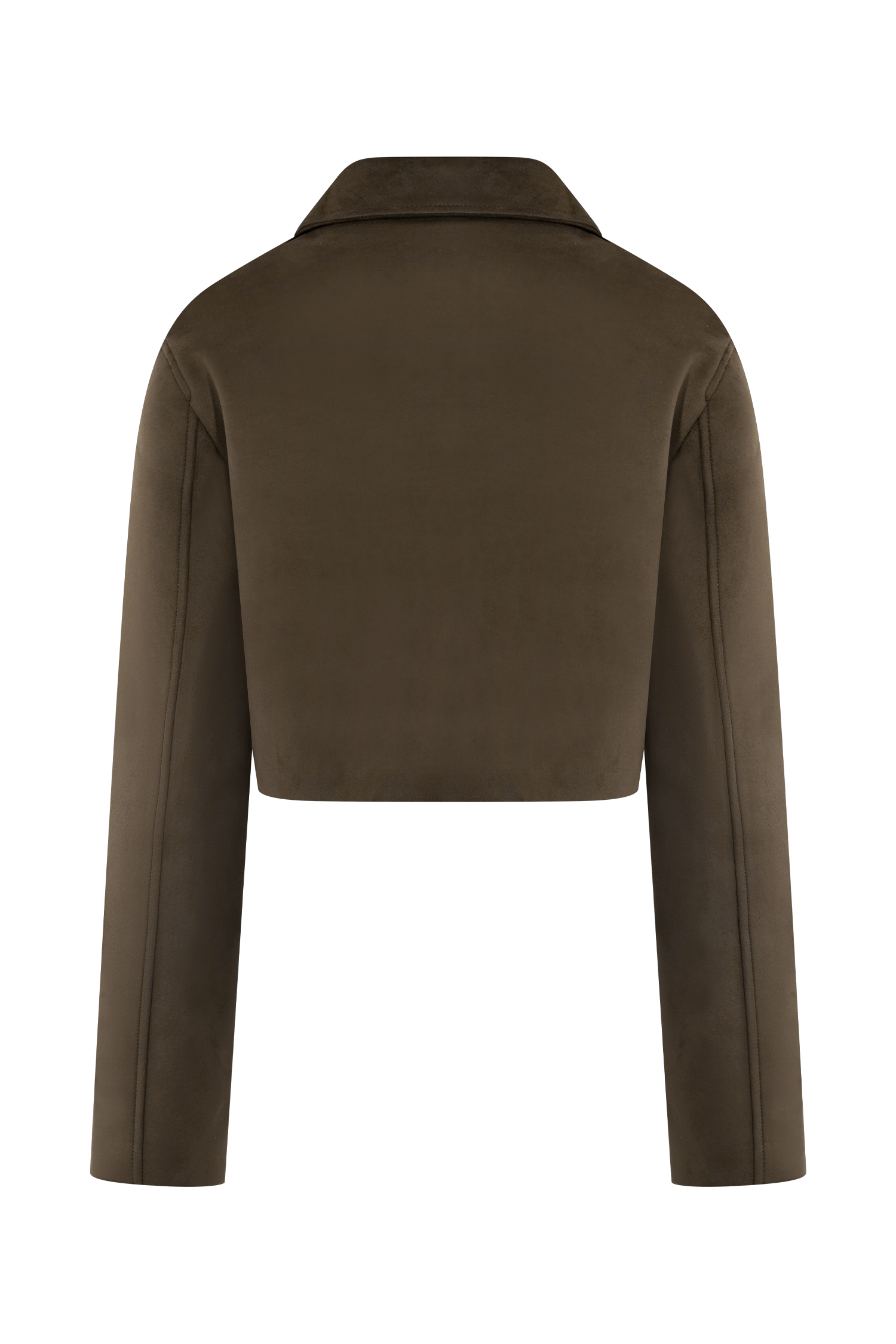 Hayes Faux Suede Collared Jacket - Chocolate #14