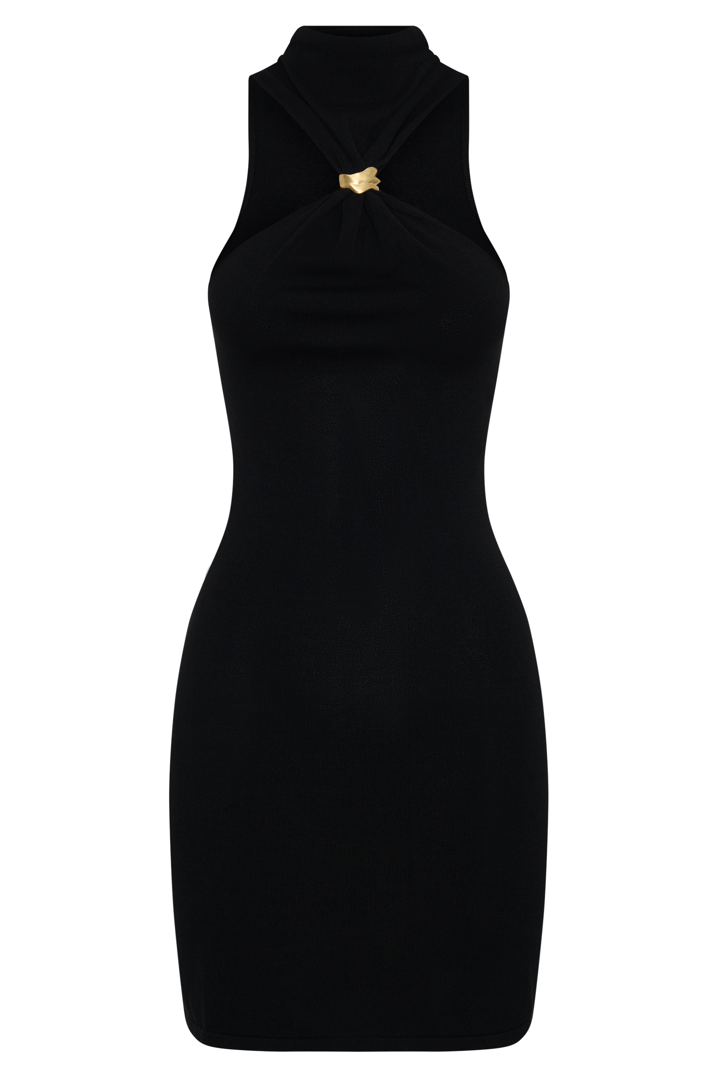 Hector Halter Neck Knit Mini Dress - Black