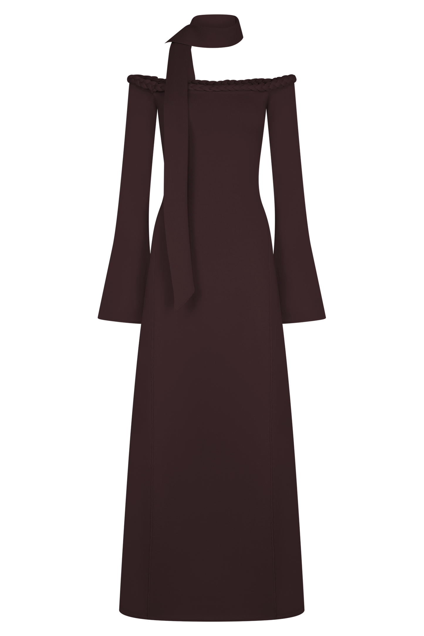 Heidi Strapless Knit Scarf Maxi Dress - Dark Chocolate