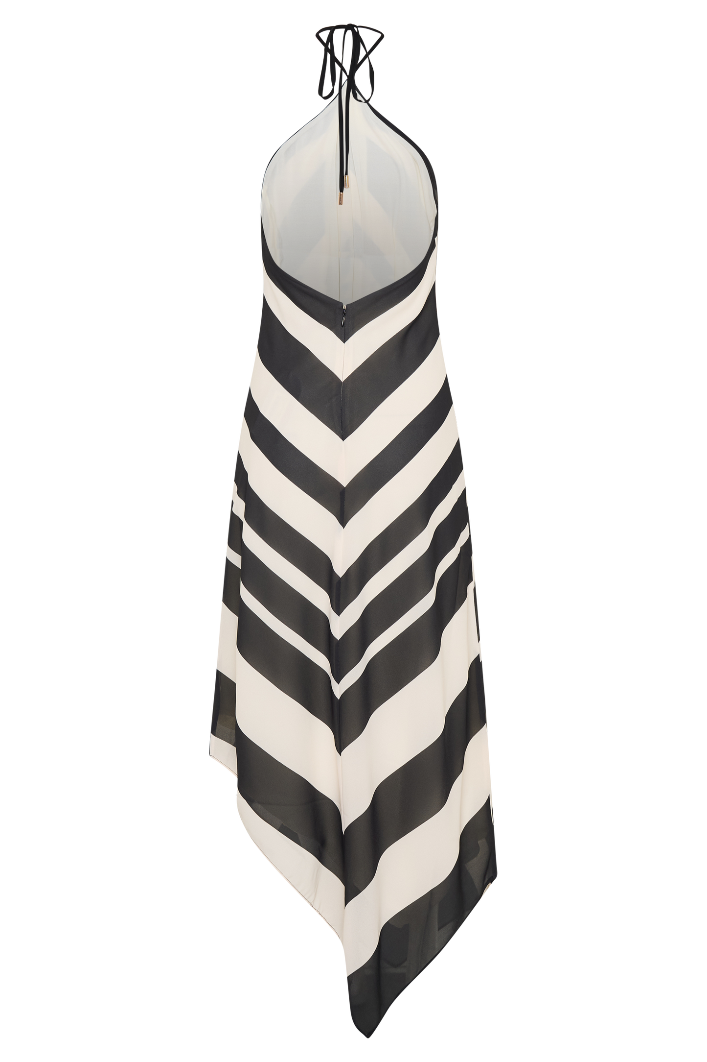 Hope Satin Halter Midi Dress - Black/White
