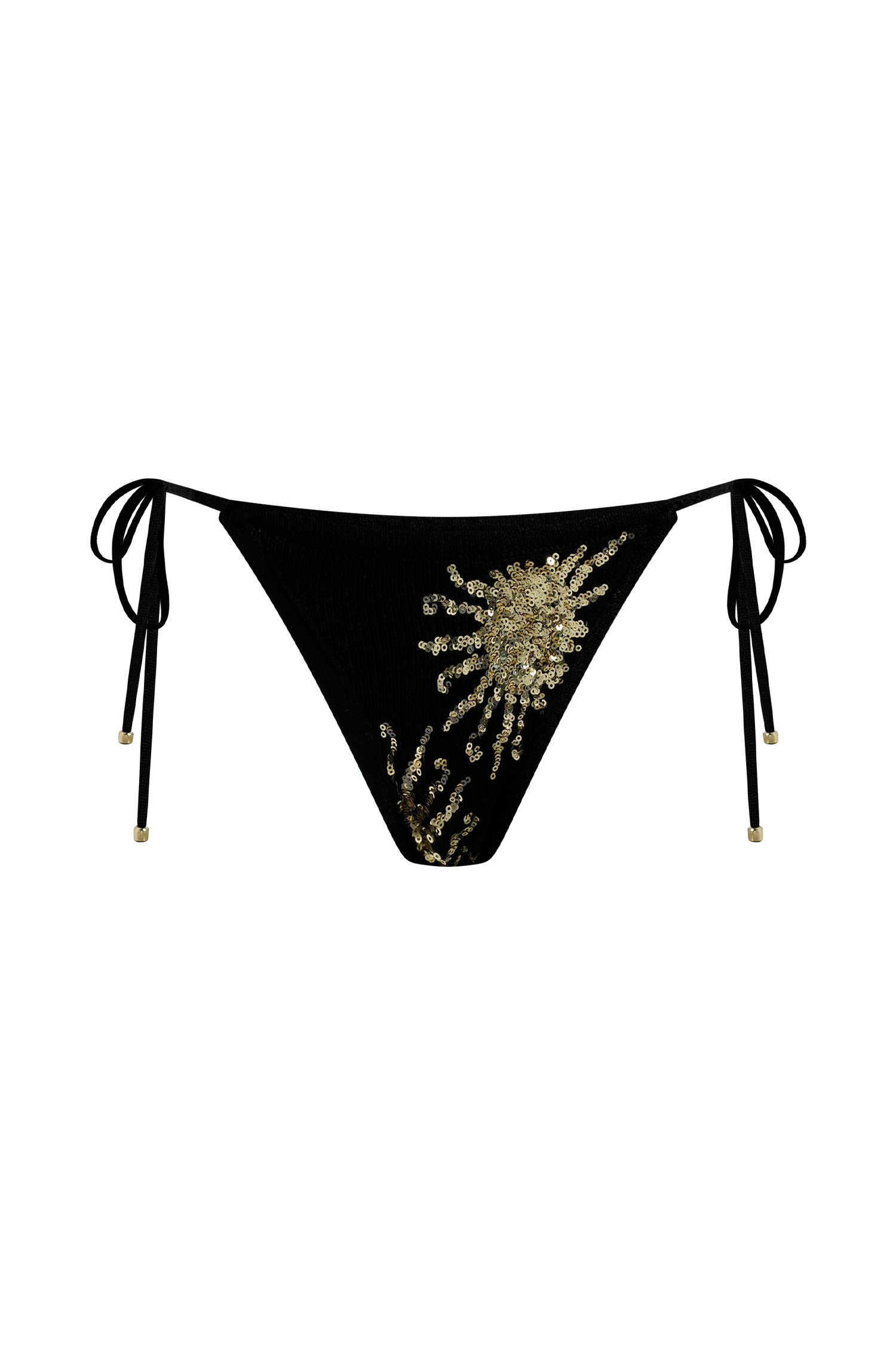 Huntleigh Crochet Bikini Bottom - Black & Gold Sunshine Print #8