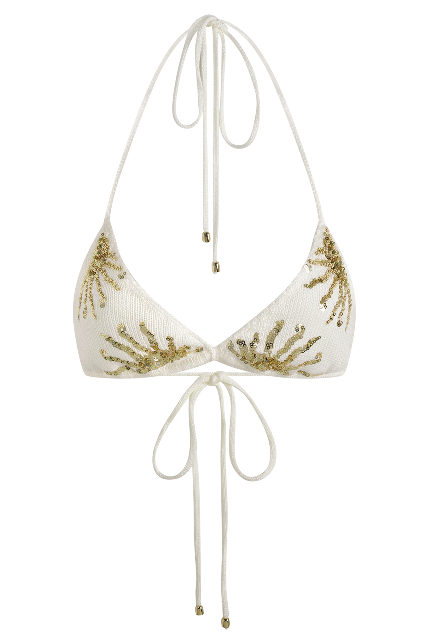 Huntleigh Crochet Bikini Top - White & Gold Sunshine Print
