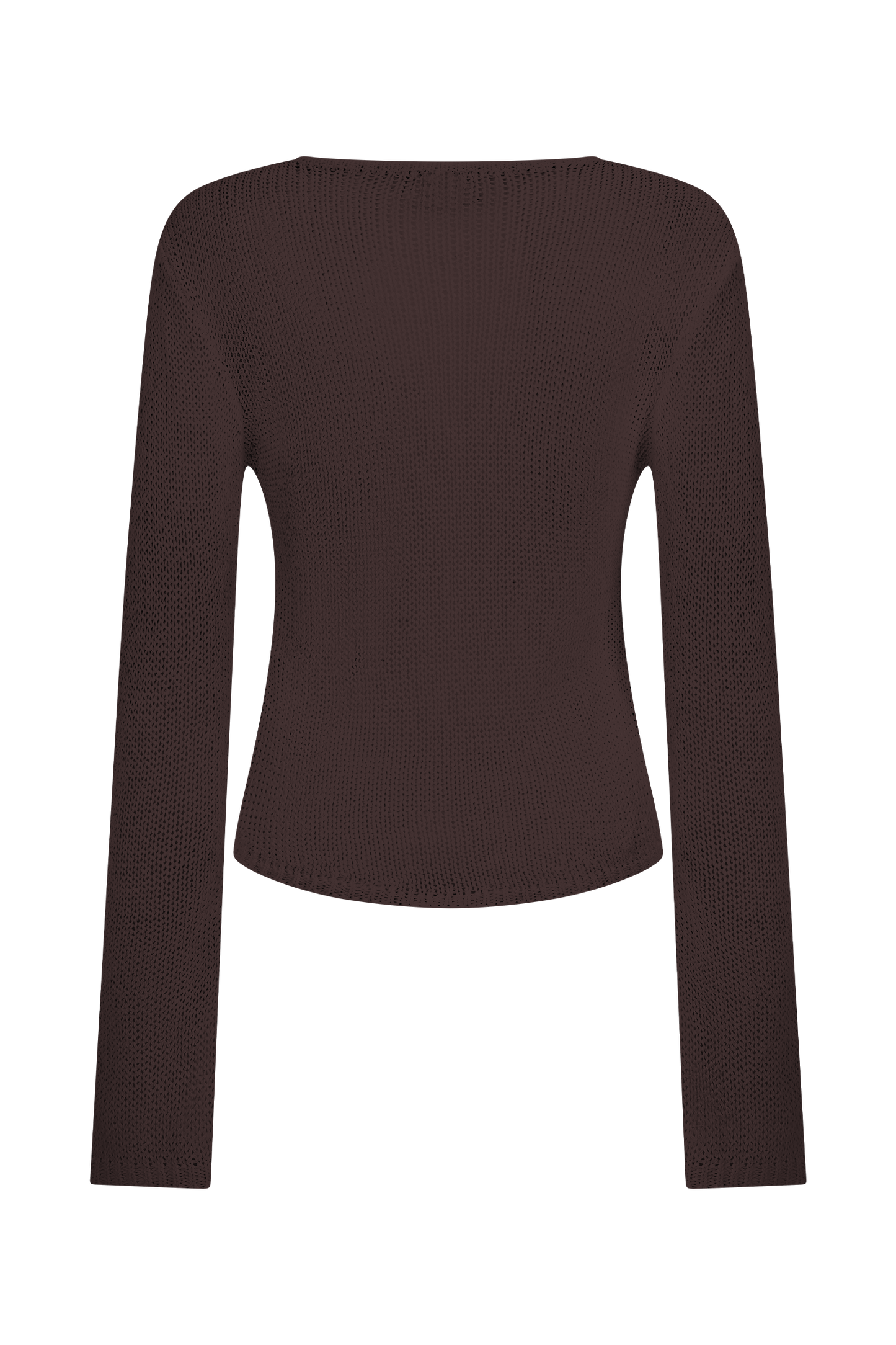 Isabella Long Sleeve Knit Top - Chocolate