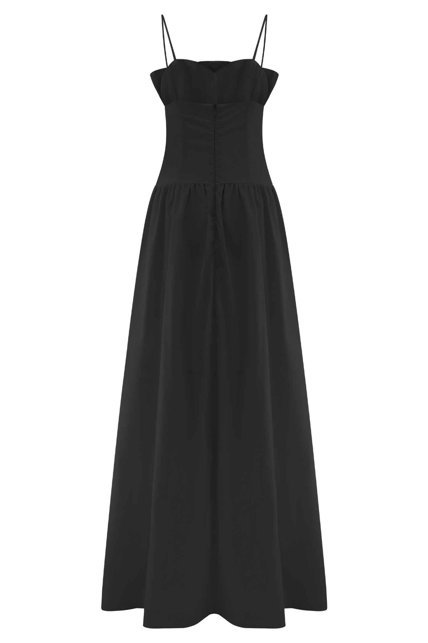 Janis Cotton Frill Maxi Dress - Black