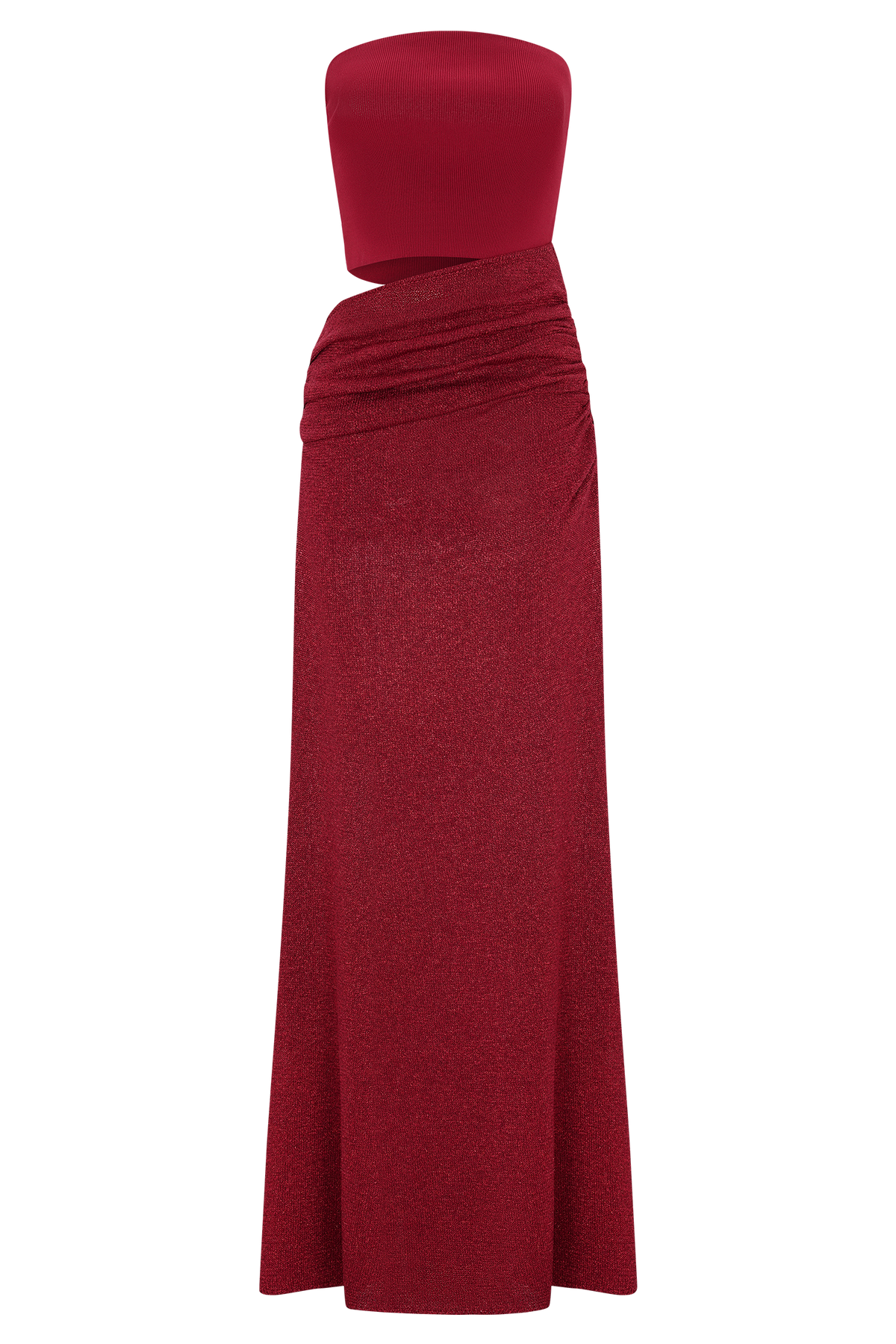 Jasiel Strapless Knit Maxi Dress - Red
