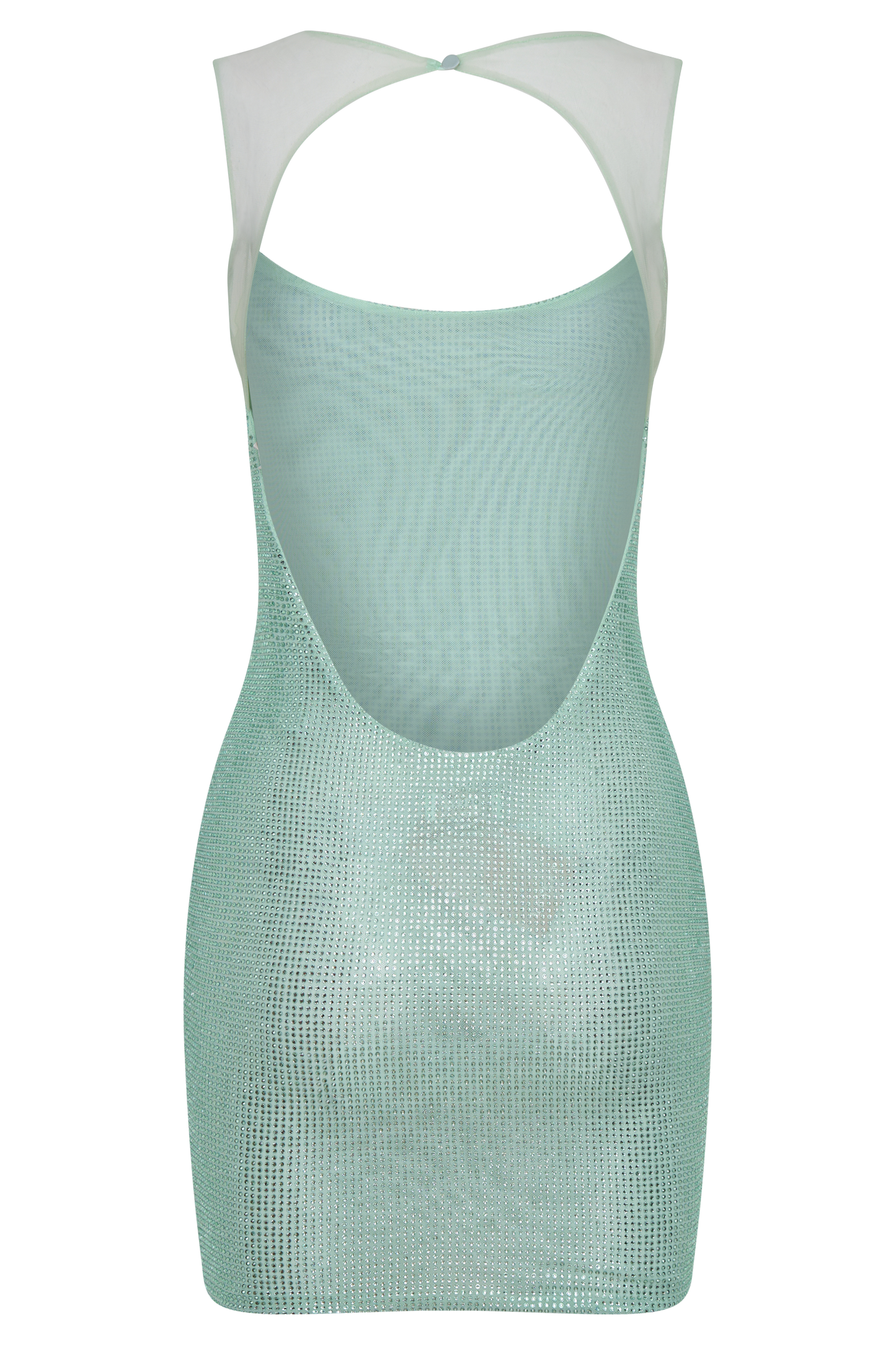 Jasmyn Hot Fix Mini Dress With Mesh Back - Mint