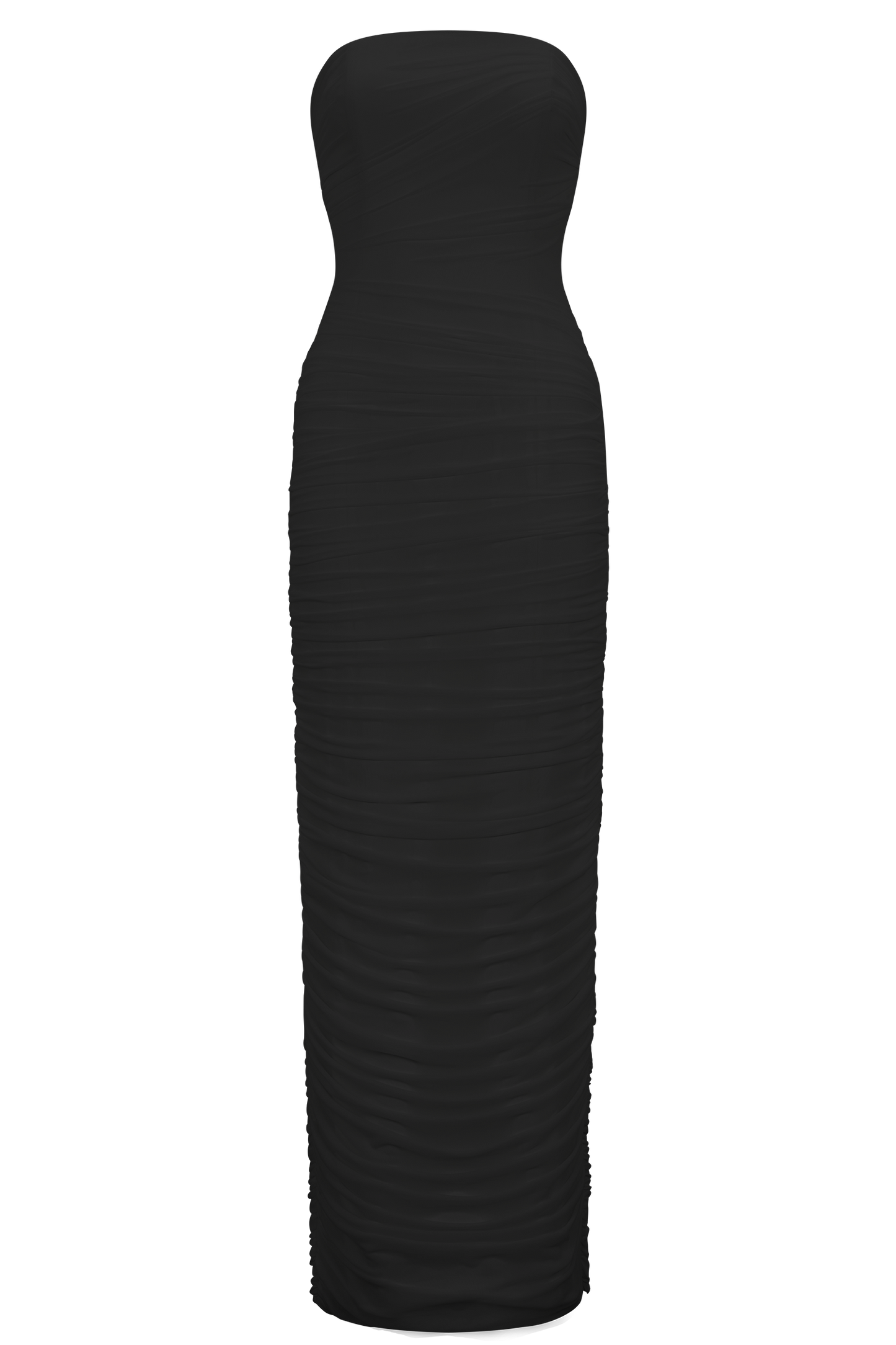Jianna Strapless Mesh Maxi Dress - Black