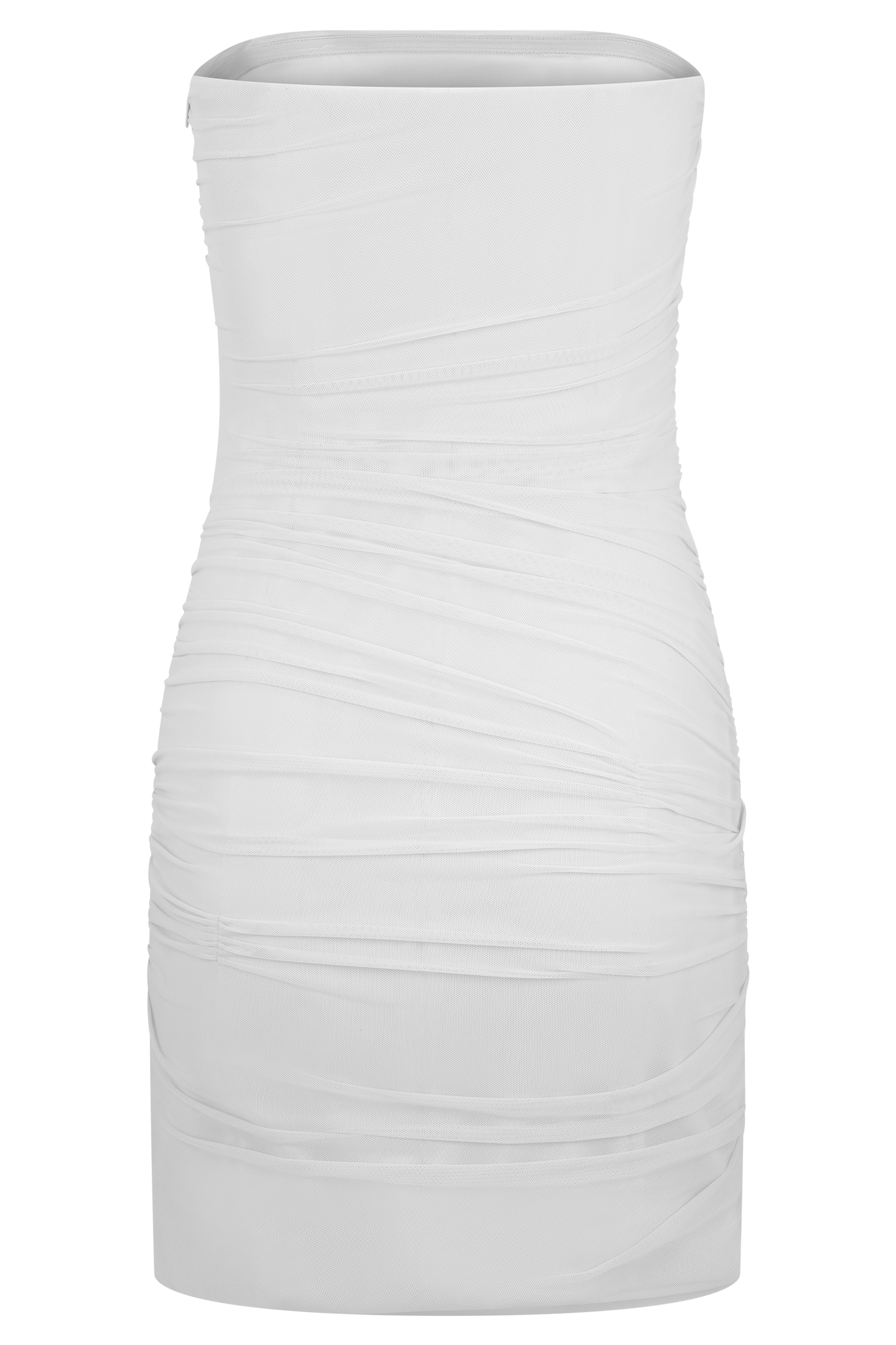 Jianna Strapless Mesh Mini Dress - White