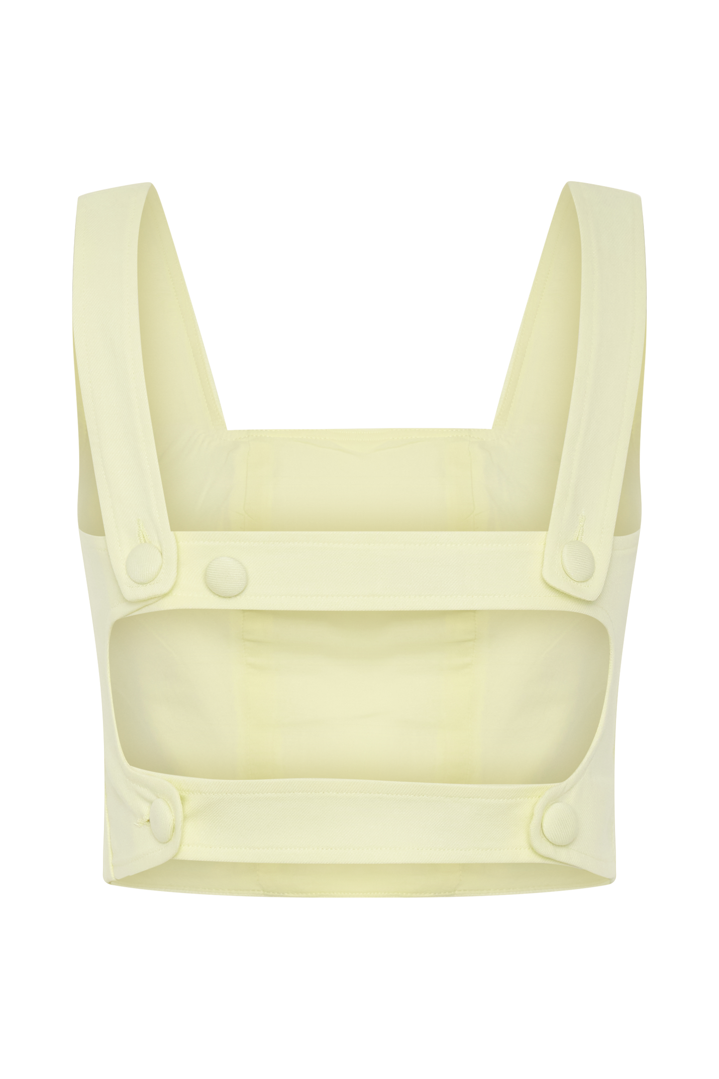 Josephine Crop Top With Open Back - Lemon