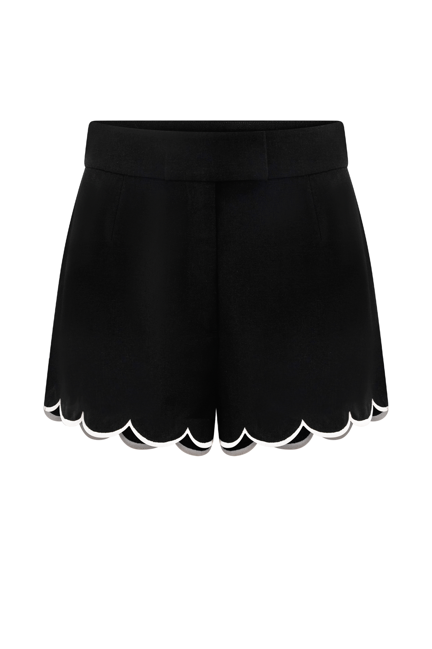 Judith Scallop Shorts - Black