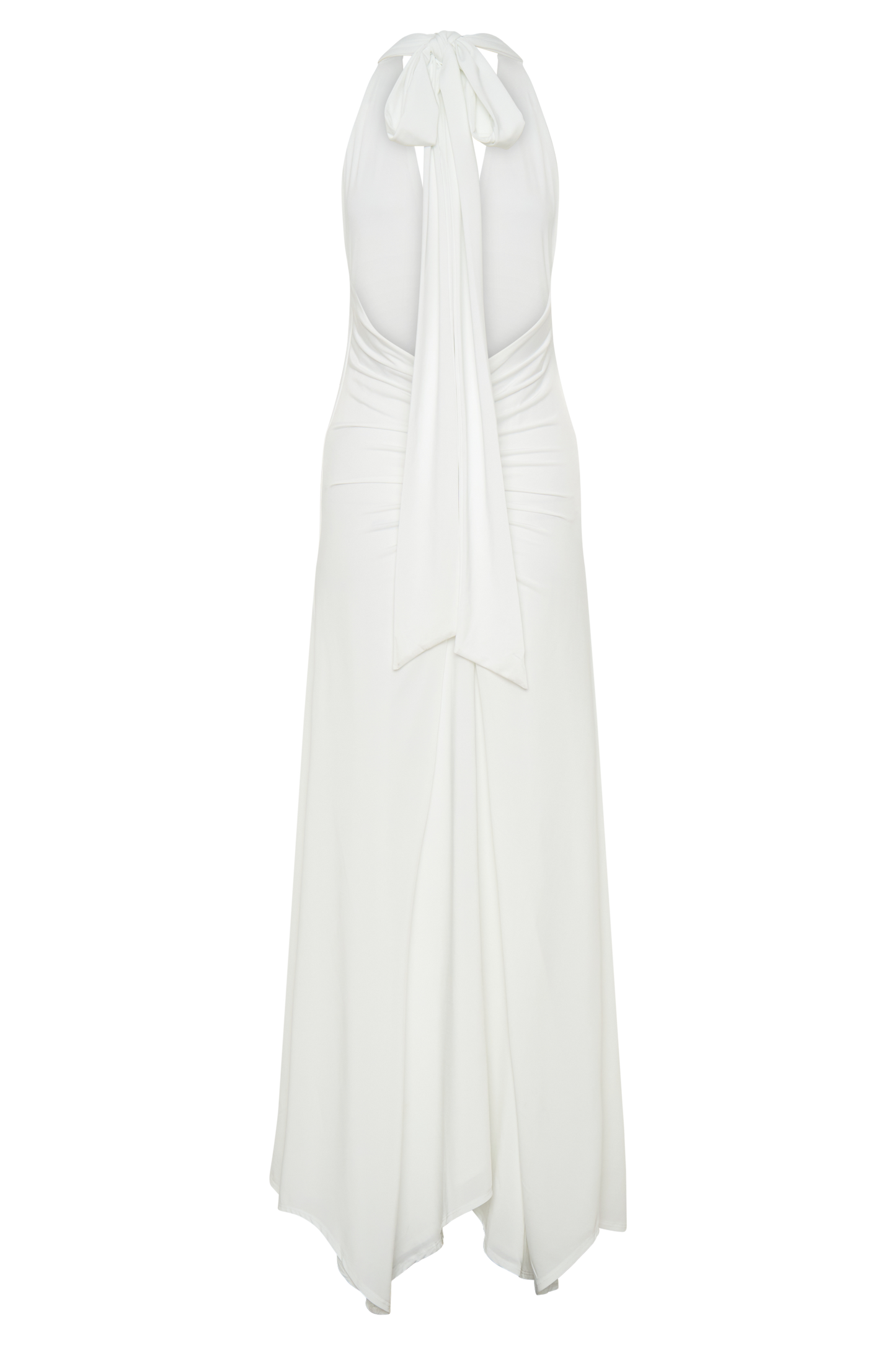 Juliet Slinky Maxi Dress With Scarf - White