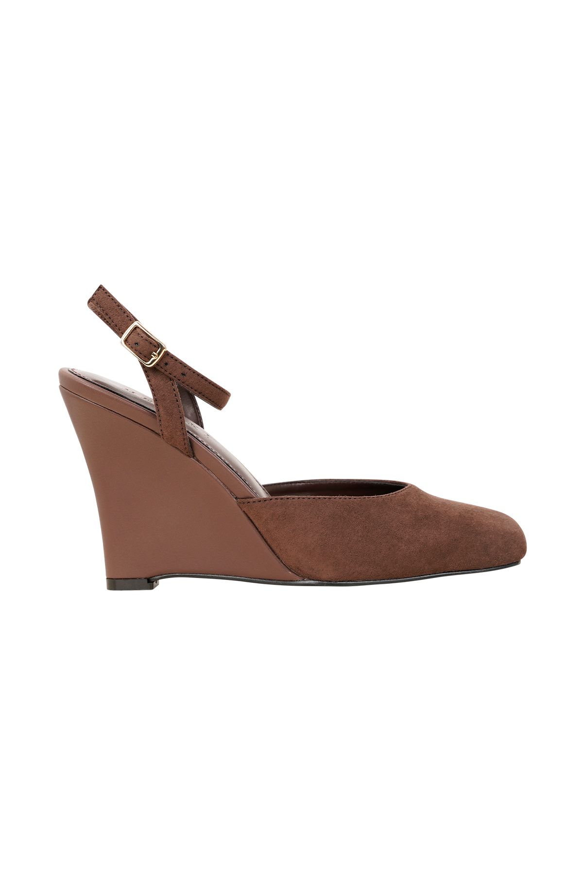 Kaleen Faux Suede Wedge Heel - Chocolate