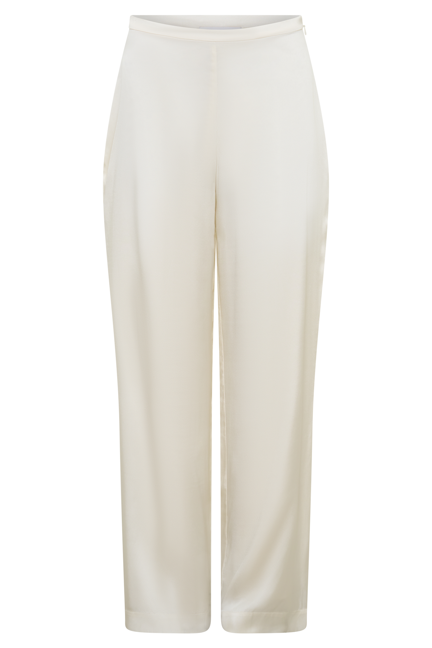 Kayla Silk Blend Straight Leg Pants - Ivory