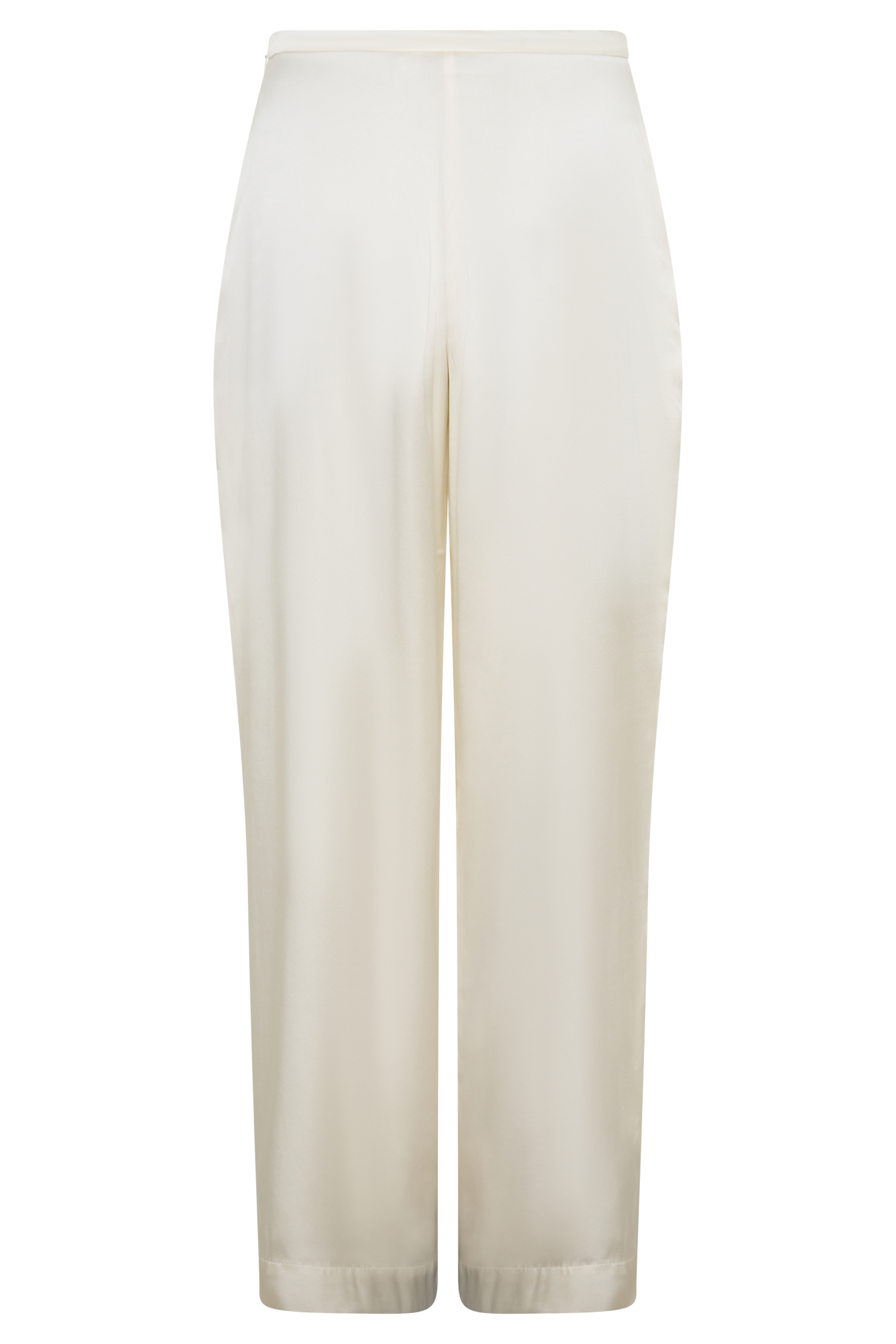 Kayla Silk Blend Straight Leg Pants - Ivory